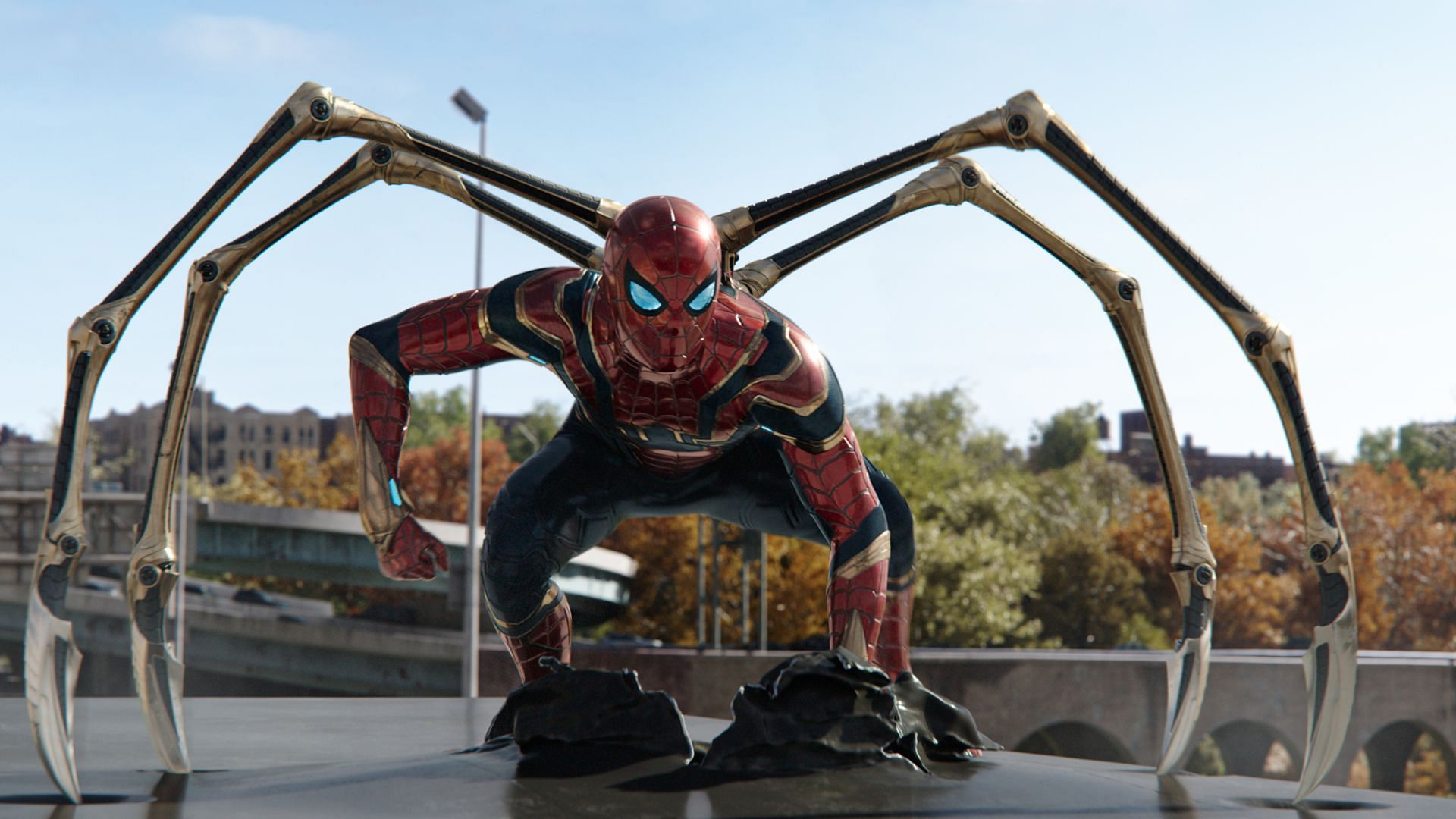 Spider-Man in his Iron Spider suit in Spider-Man: No Way Home (Image Credit: Sony Pictures/Marvel Studios)