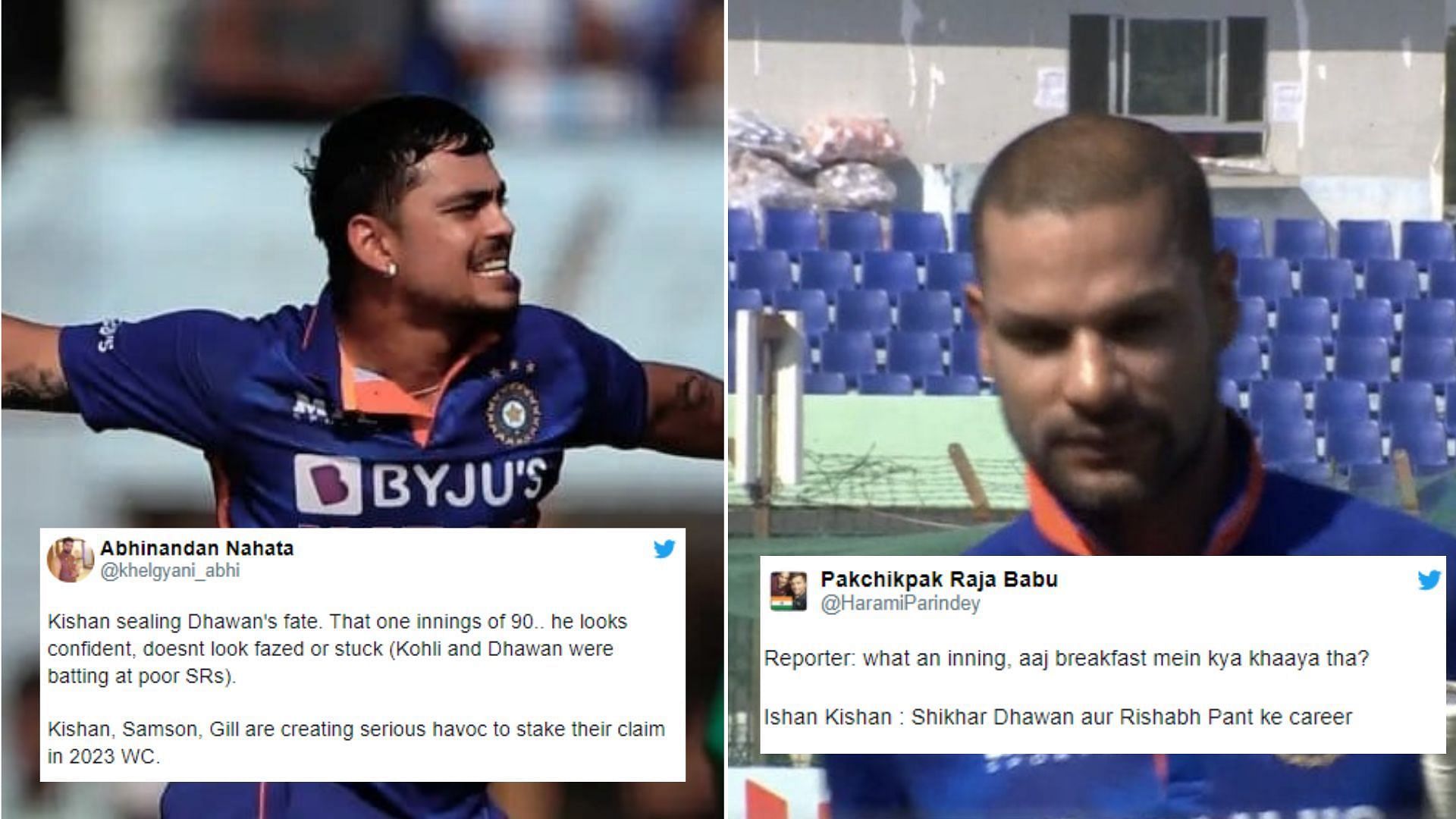 Ishan Kishan (L) &amp; Shikhar Dhawan. (P.C.:Twitter)