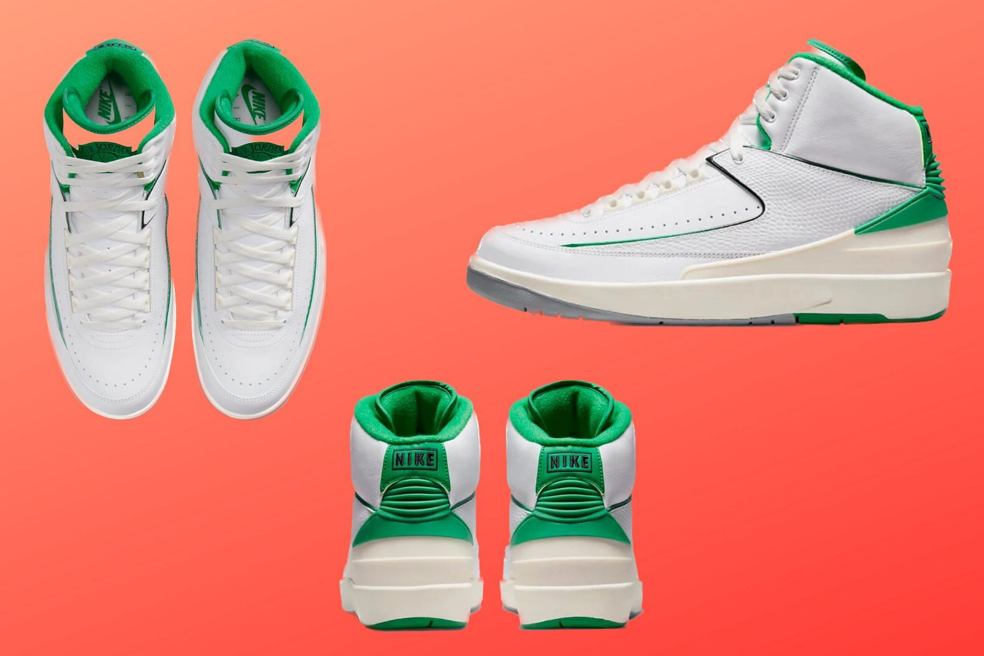 Take a closer look at the AJ2 Lucky Green shoes (Image via Sportskeeda)