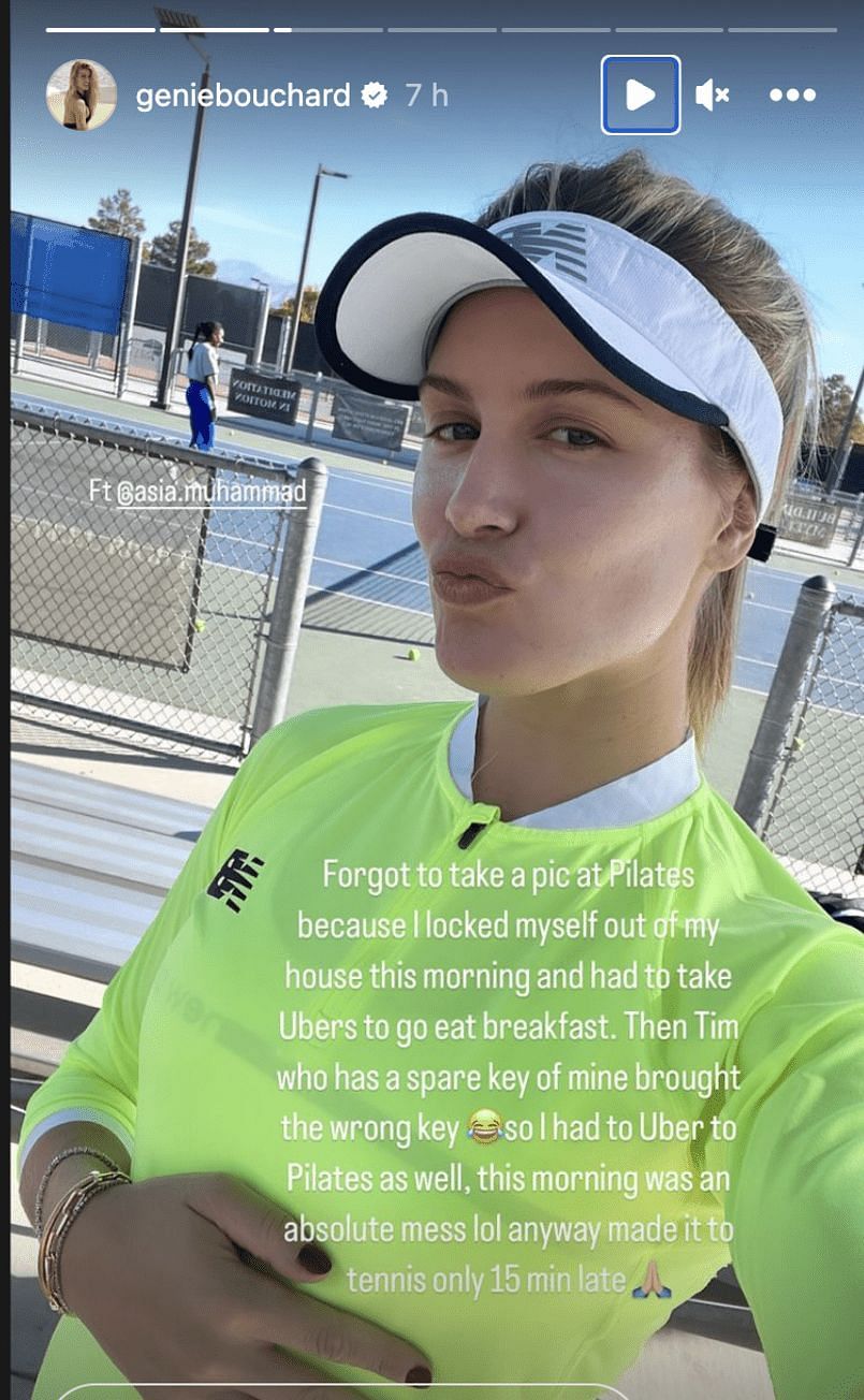 Eugenie Bouchard&#039;s Instagram story