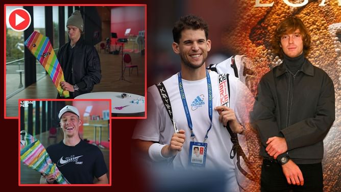 WATCH: Dominic Thiem, Andrey Rublev and others screw up ATP's gift-wrapping challenge