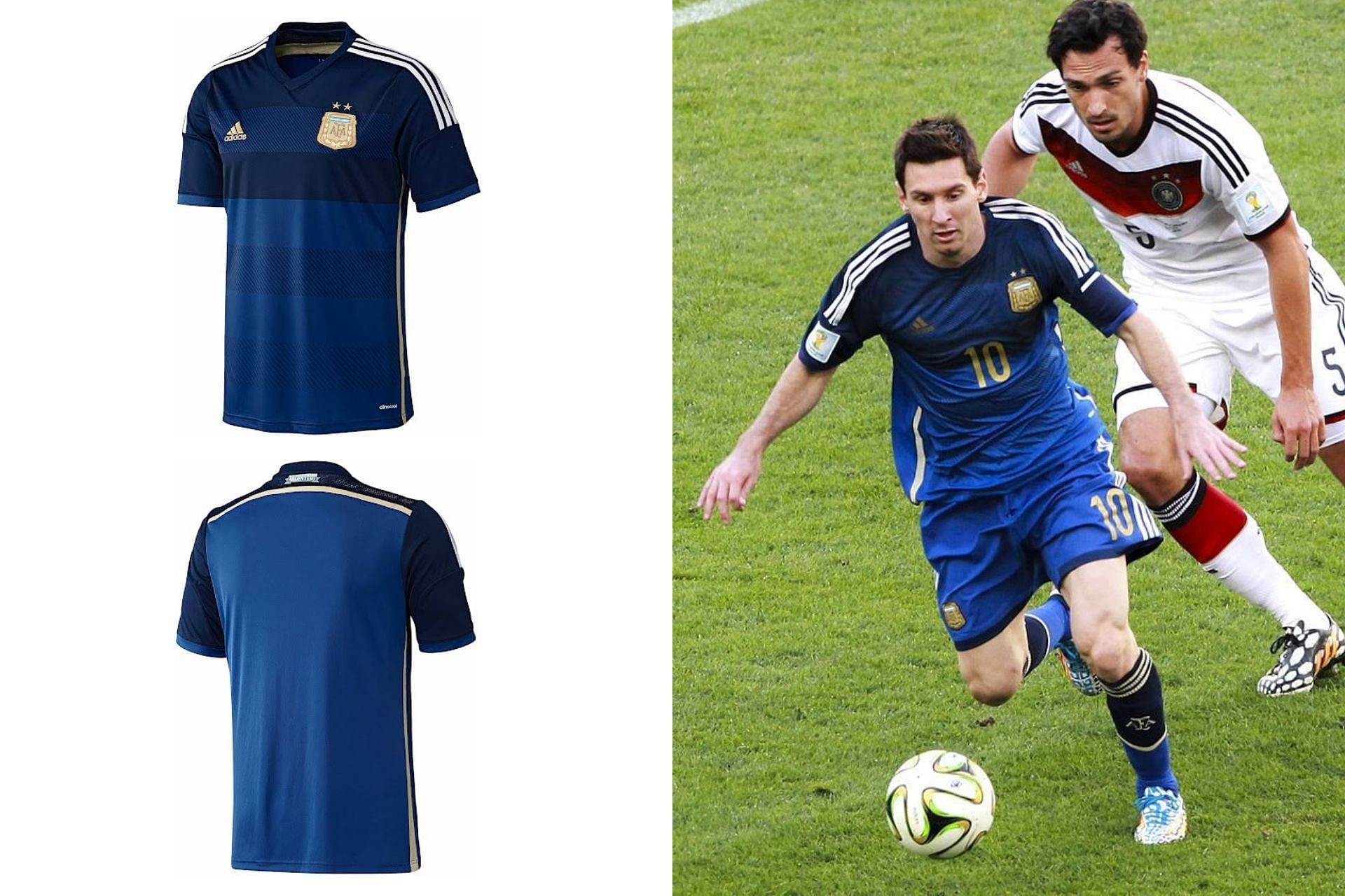 Take a closer look at Lionel Messi&#039;s 2015 Copa America Away football shirt (Image via Sportskeeda)