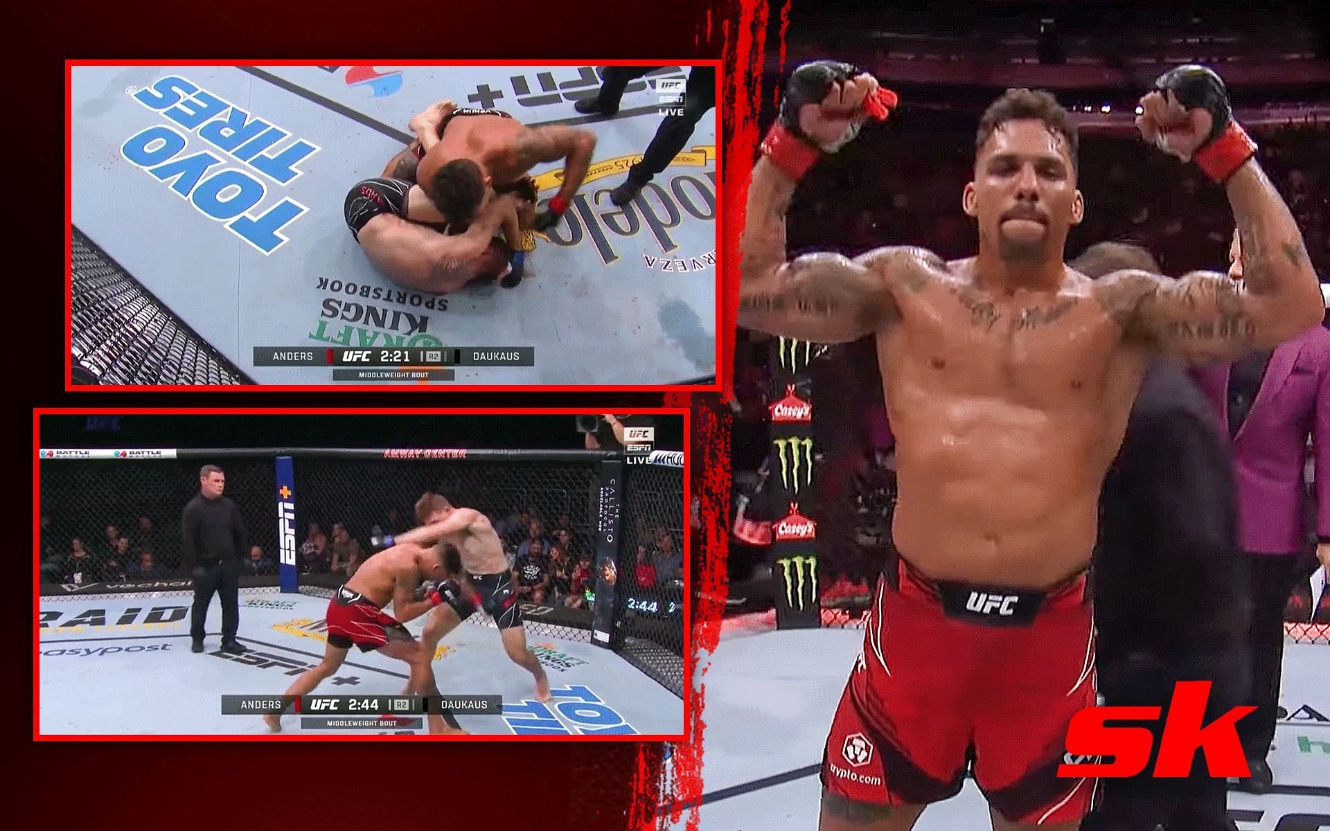 Eryk Anders emerges victorious at UFC Orlando [Image credits: @mmamania on Twitter]