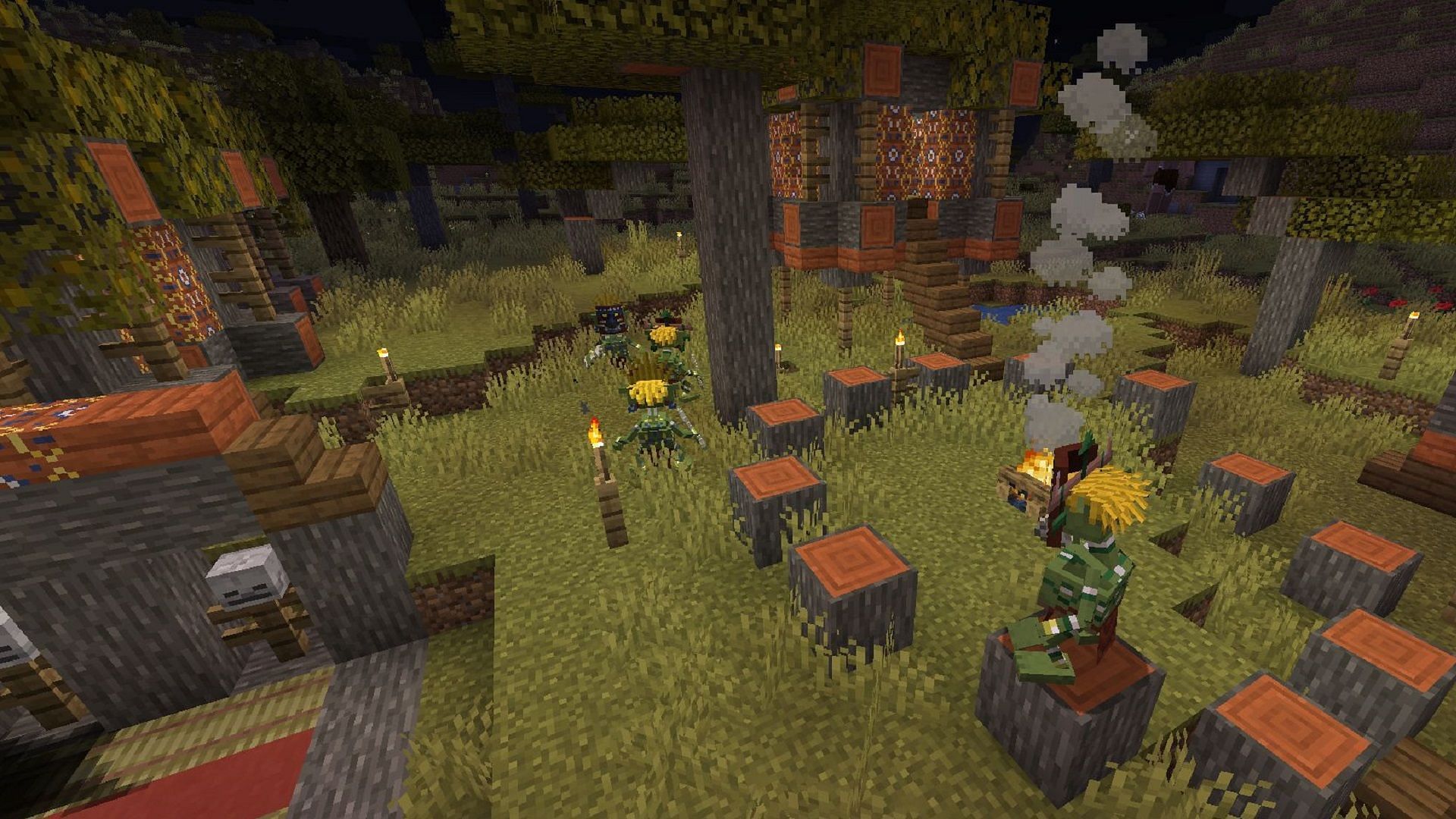A dangerous forest in Minecraft