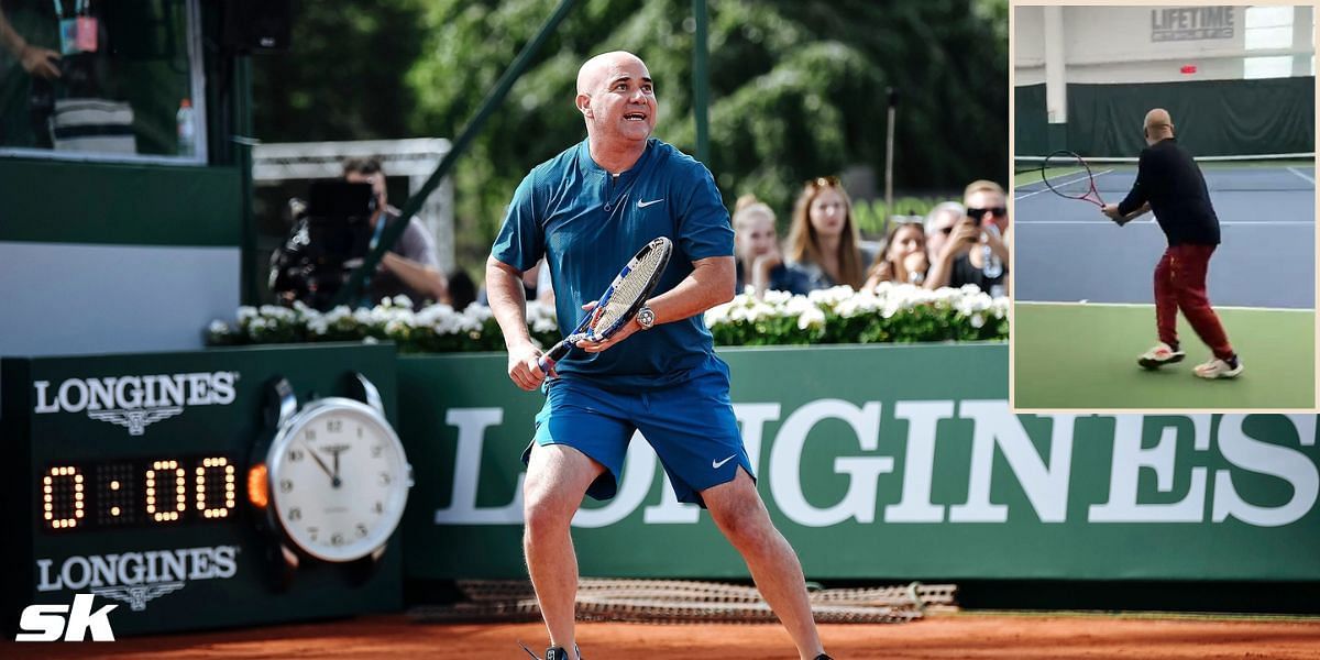 Andre Agassi was recently seen hitting the tennis court. 