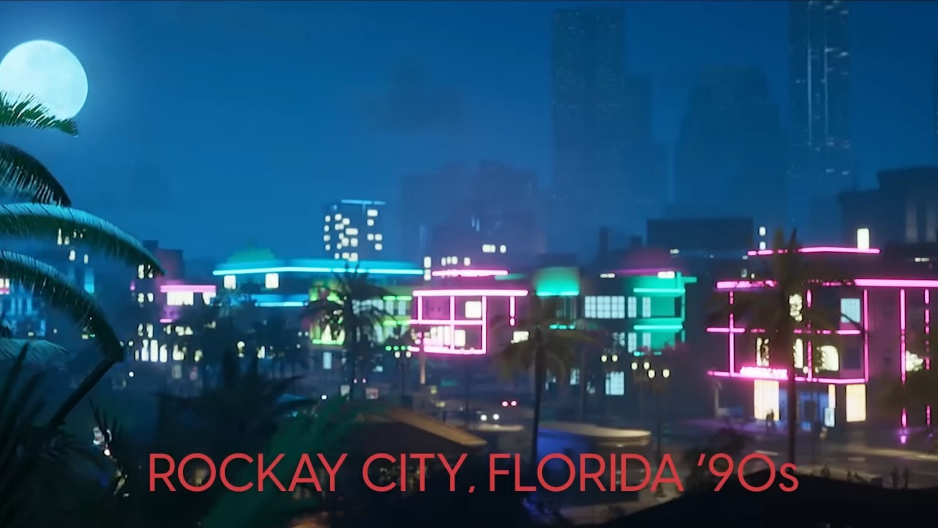 This new game takes place in Florida, and this screenshot has Vice City vibes to it (Image via 505 Games)