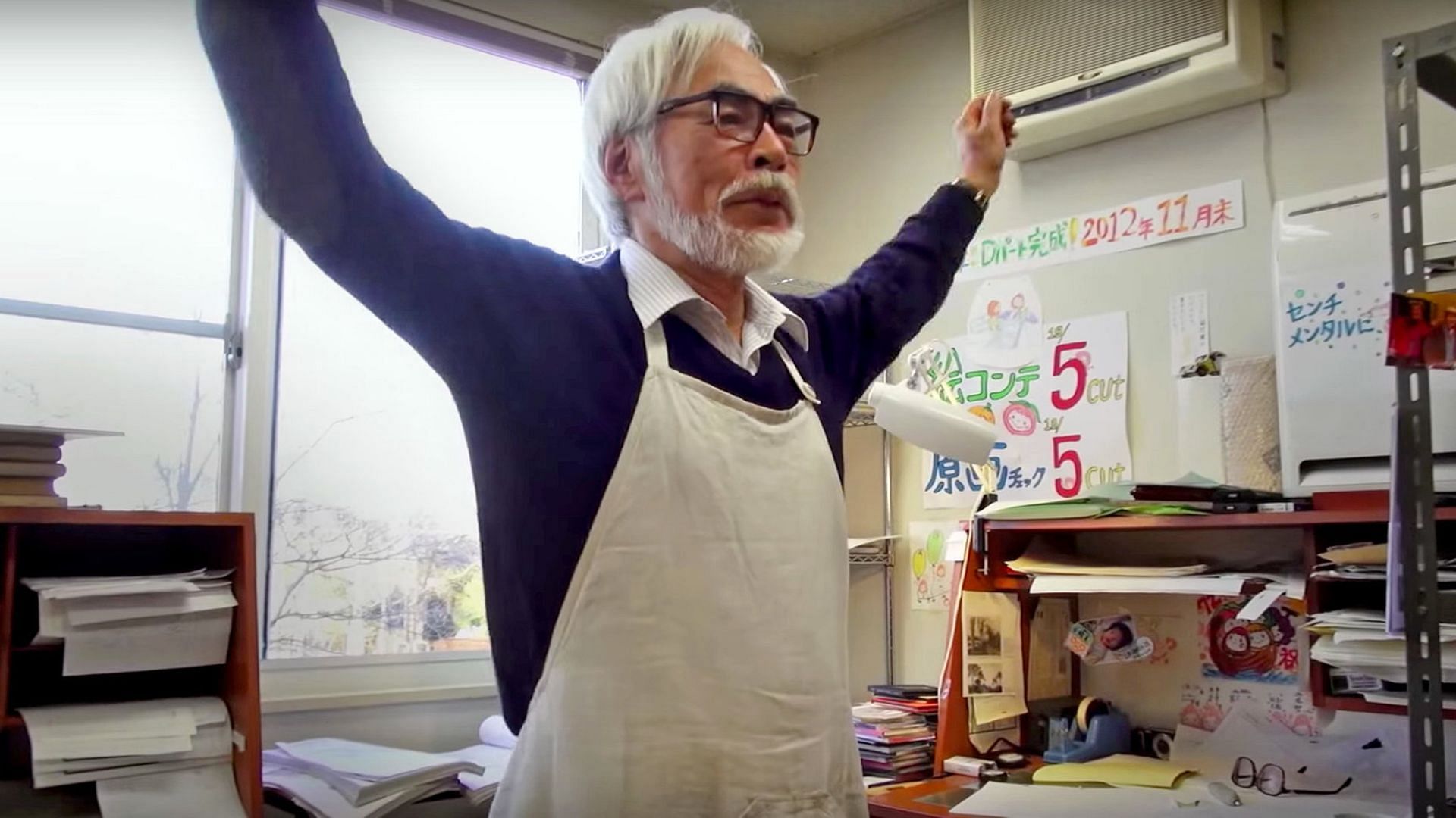 Hayao Miyazaki in The Kingdom of Dreams and Madness (Image via GKids)