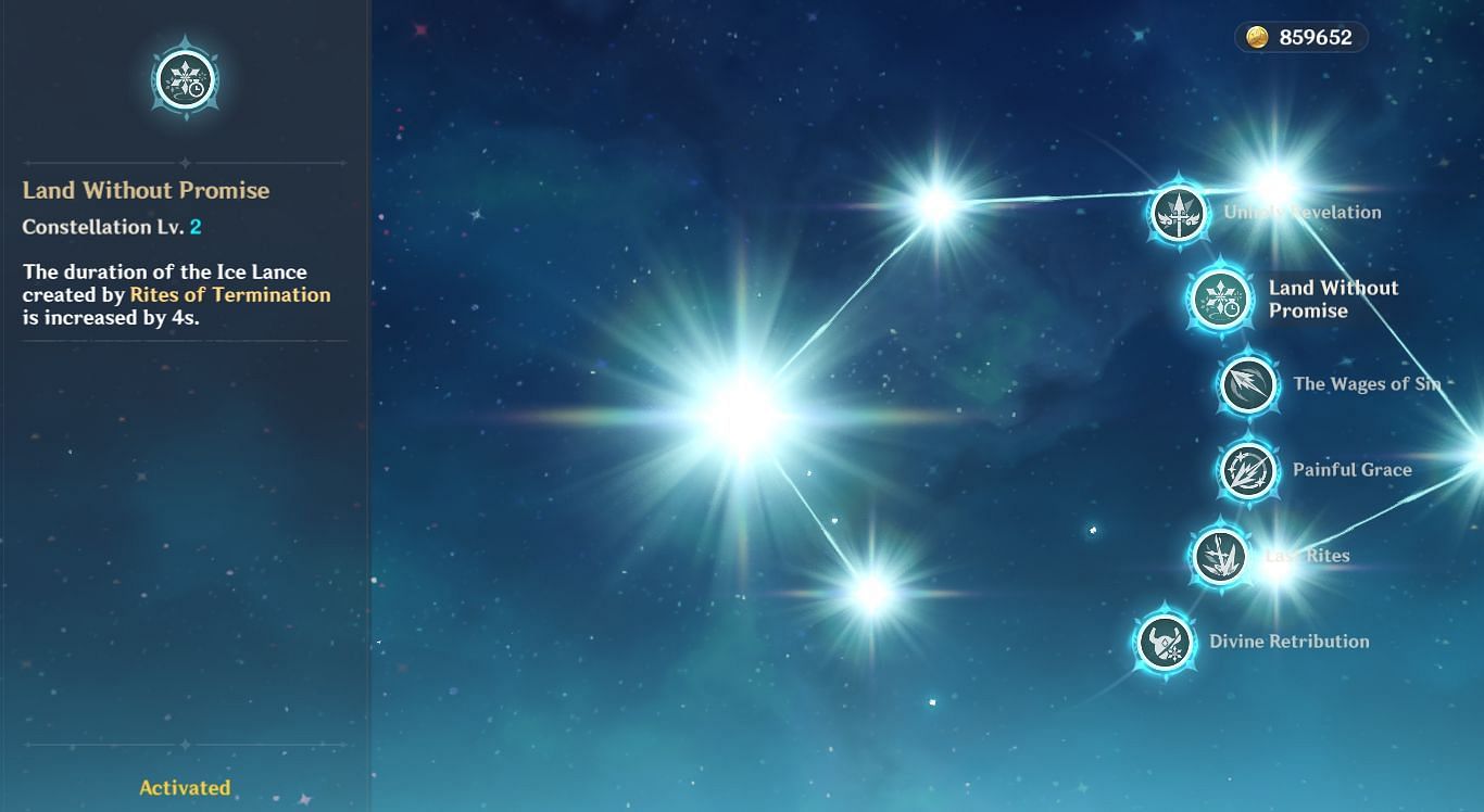 Rosaria&#039;s second constellation in Genshin Impact (Image via HoYoverse)