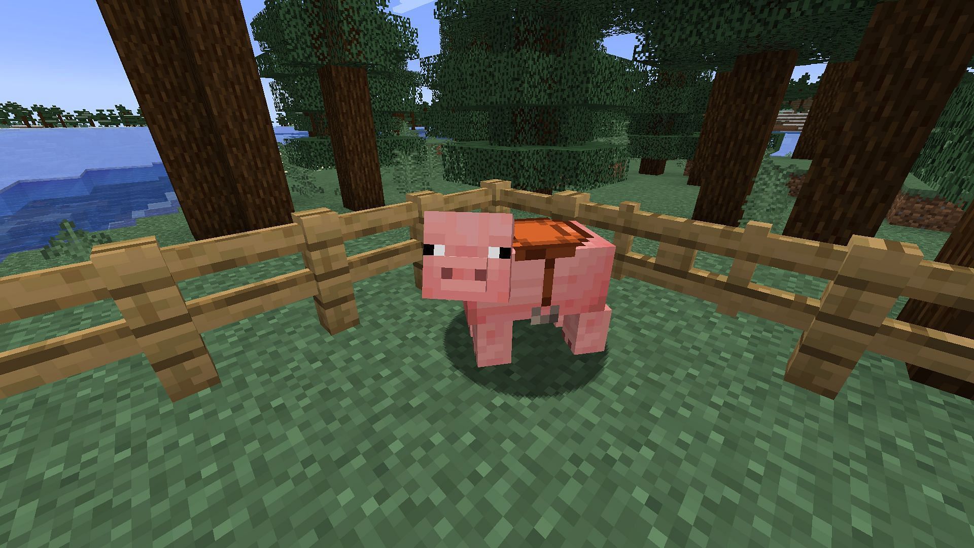 Any rideable mob can be used to perform an MLG in Minecraft (Image via Mojang)