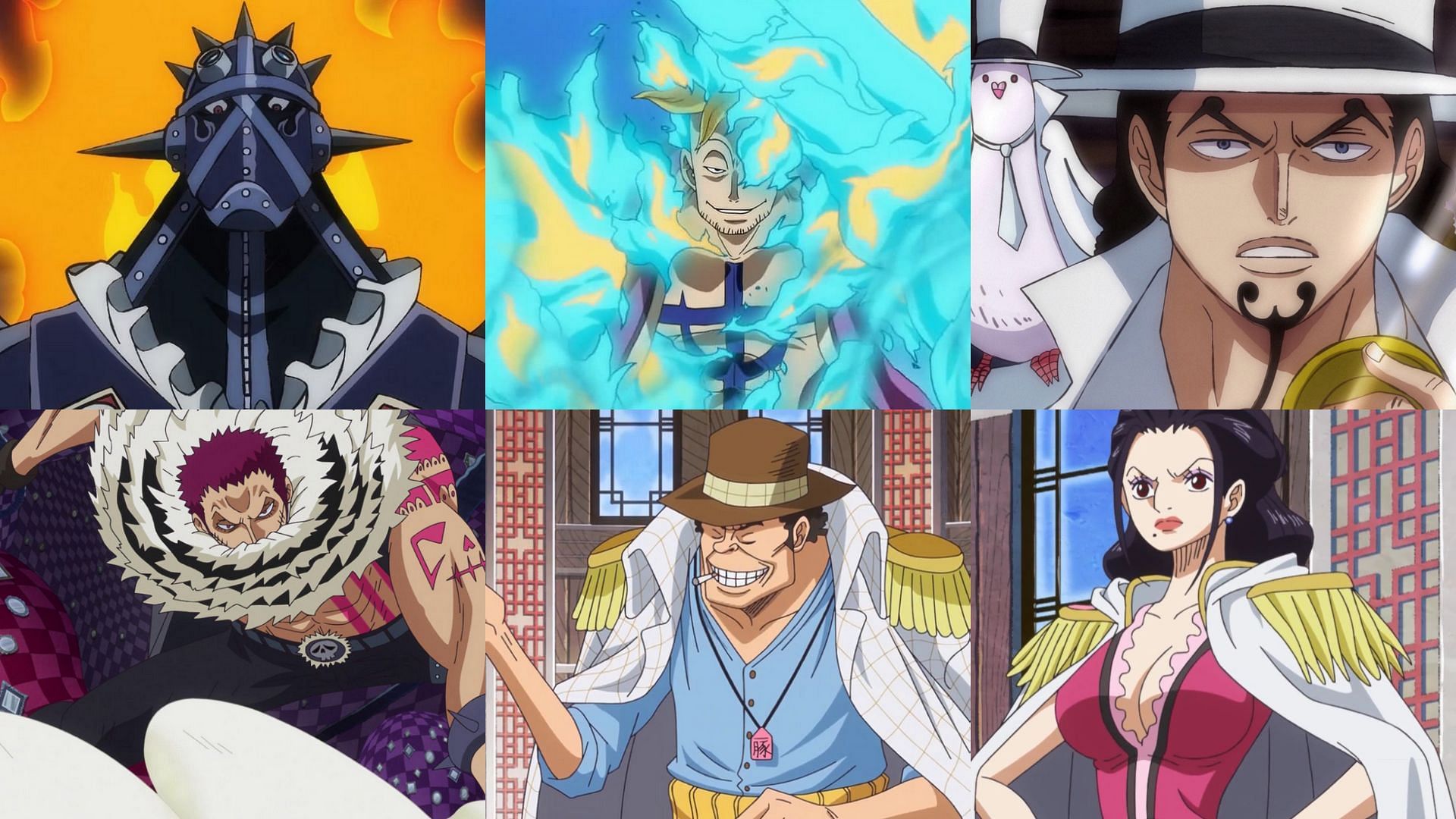 King, Marco, Rob Lucci, Katakuri, Chaton and Momousagi (Image via Toei Animation, One Piece)