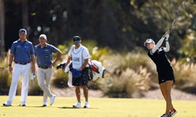 What happened to LPGA stars Nelly Korda and Lexi Thompson at the 2022 QBE Shootout?