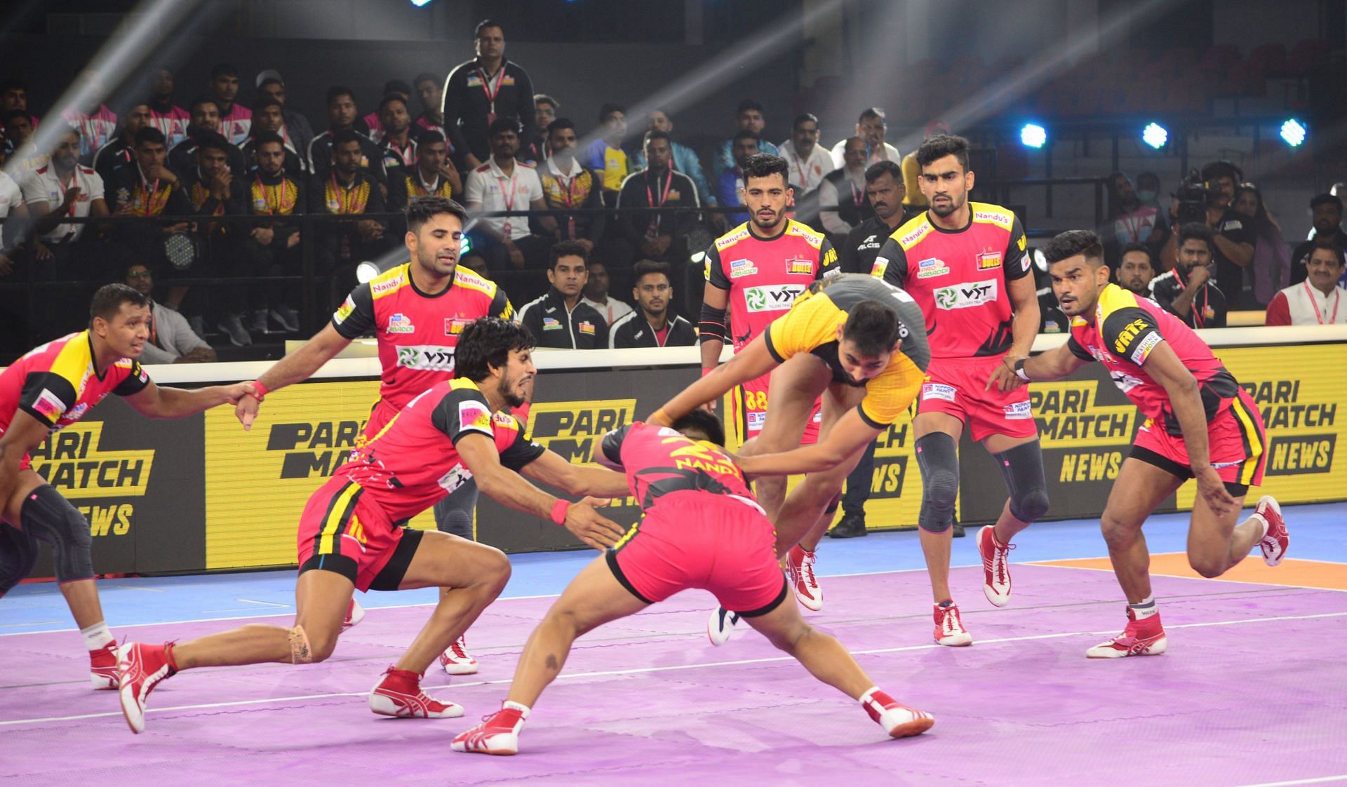 Telugu Titans started their Pro Kabaddi 2022 season with a loss against Bengaluru Bulls (Image: PKL)