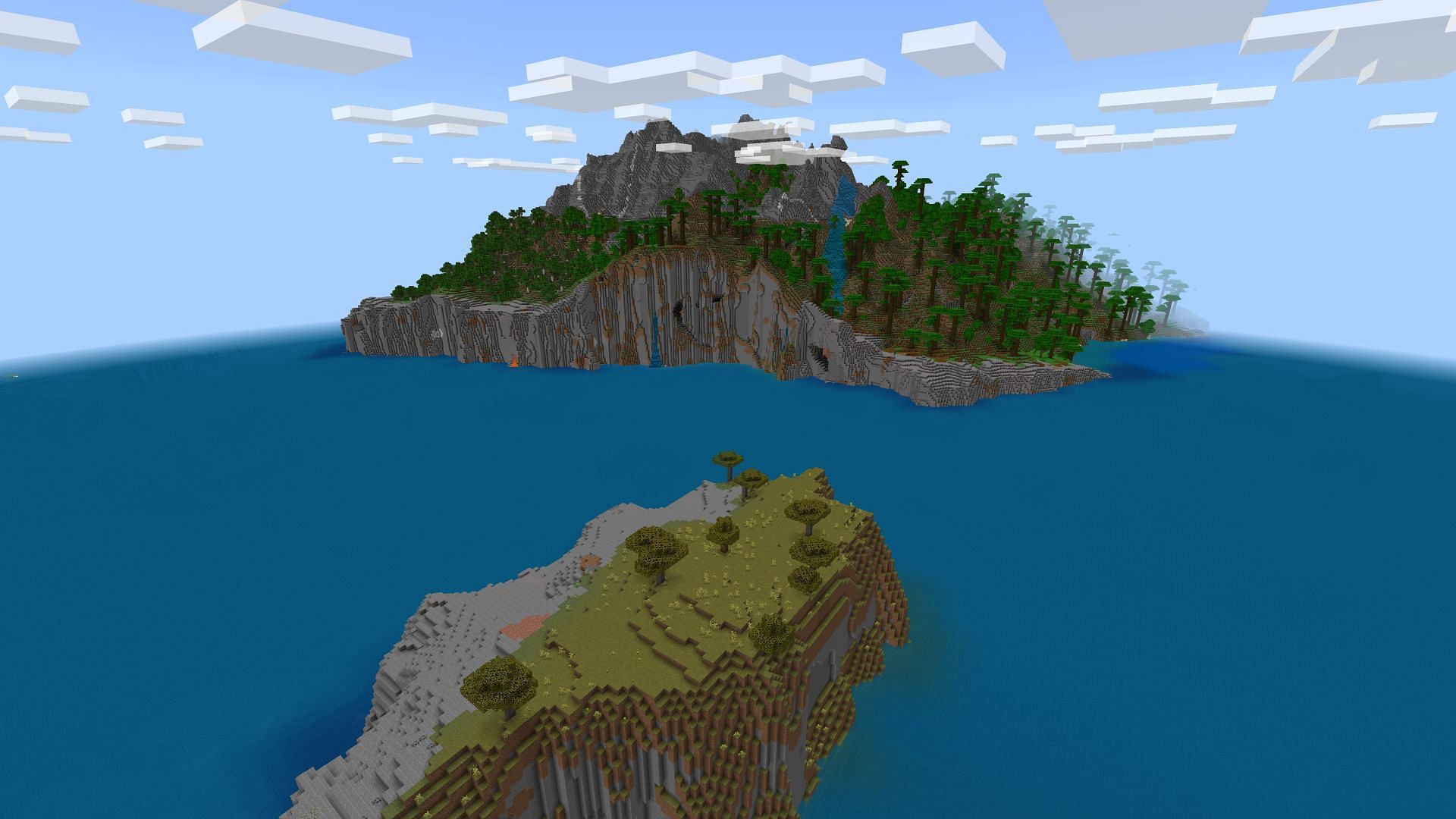 This seed provides a survival island, but a much more robust one to explore (Image via Mojang)