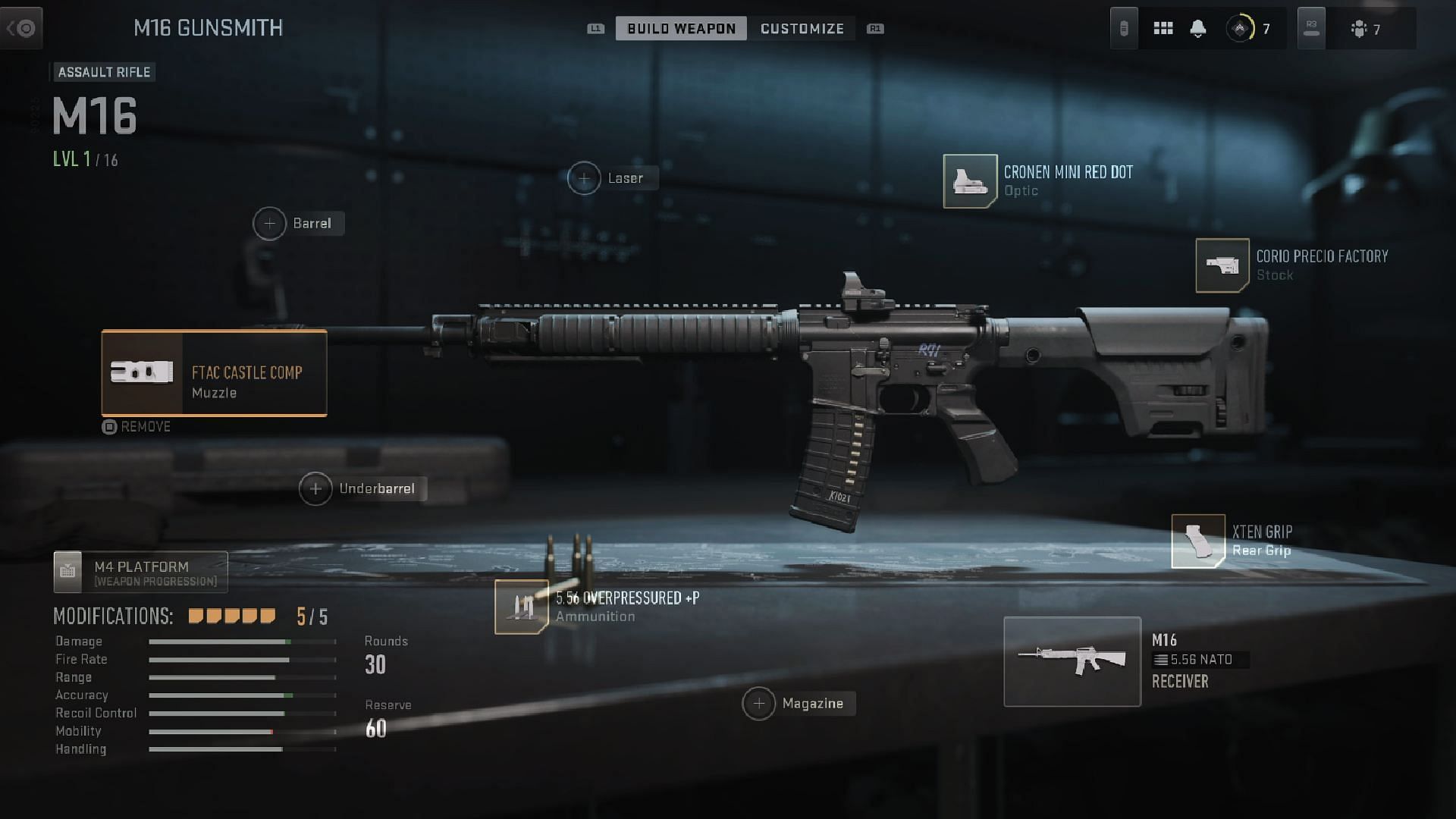 M16 loadout in MW2 (Image via Activision)