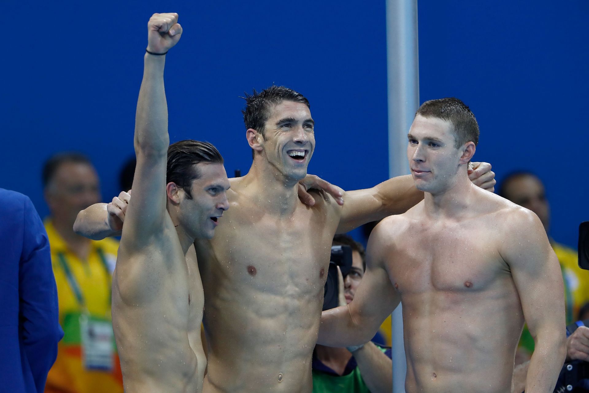 Michael Phelps and his teammates at the Rio Olympics