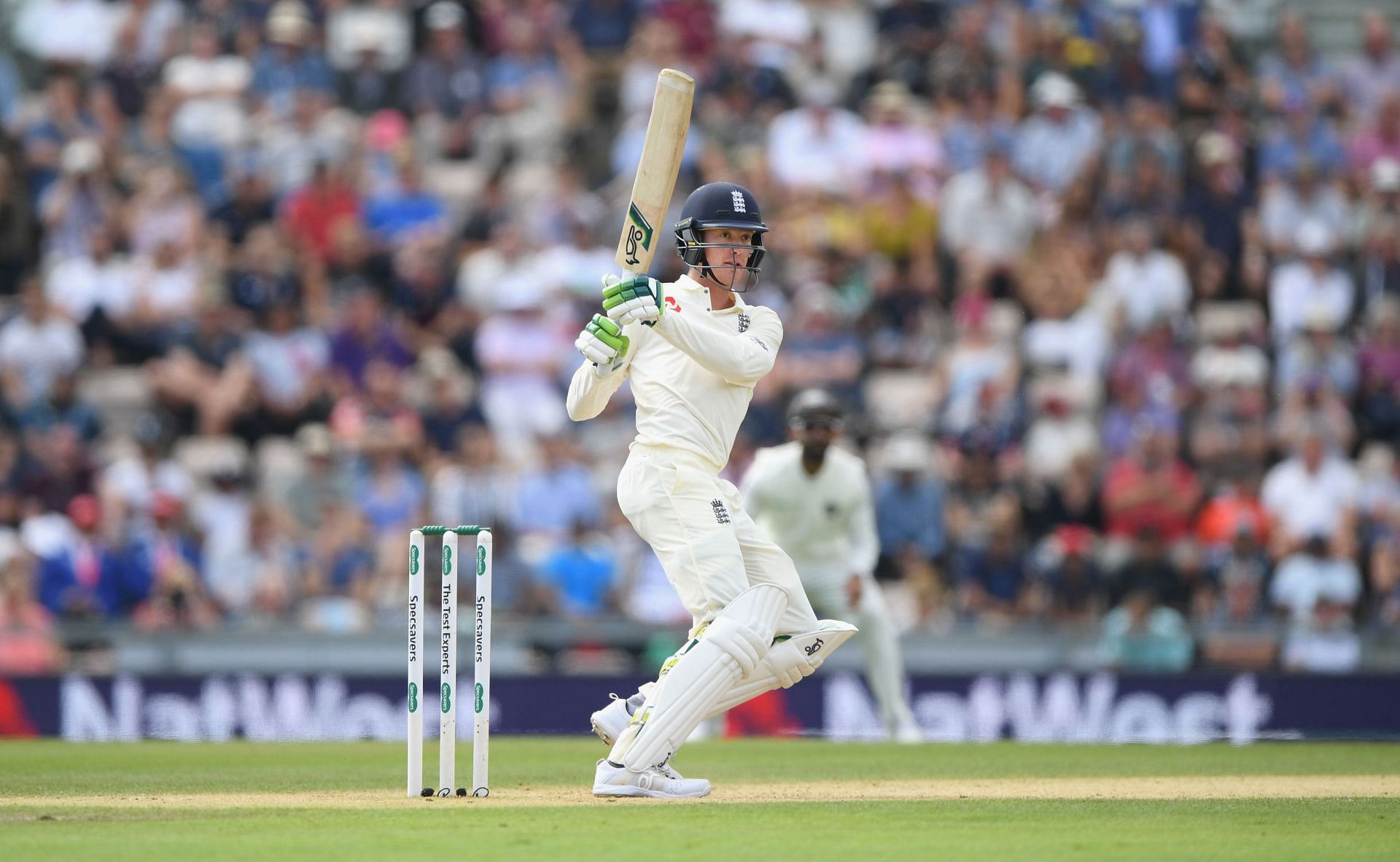 Keaton Jennings batting in a Test against India. Pic: Getty Images