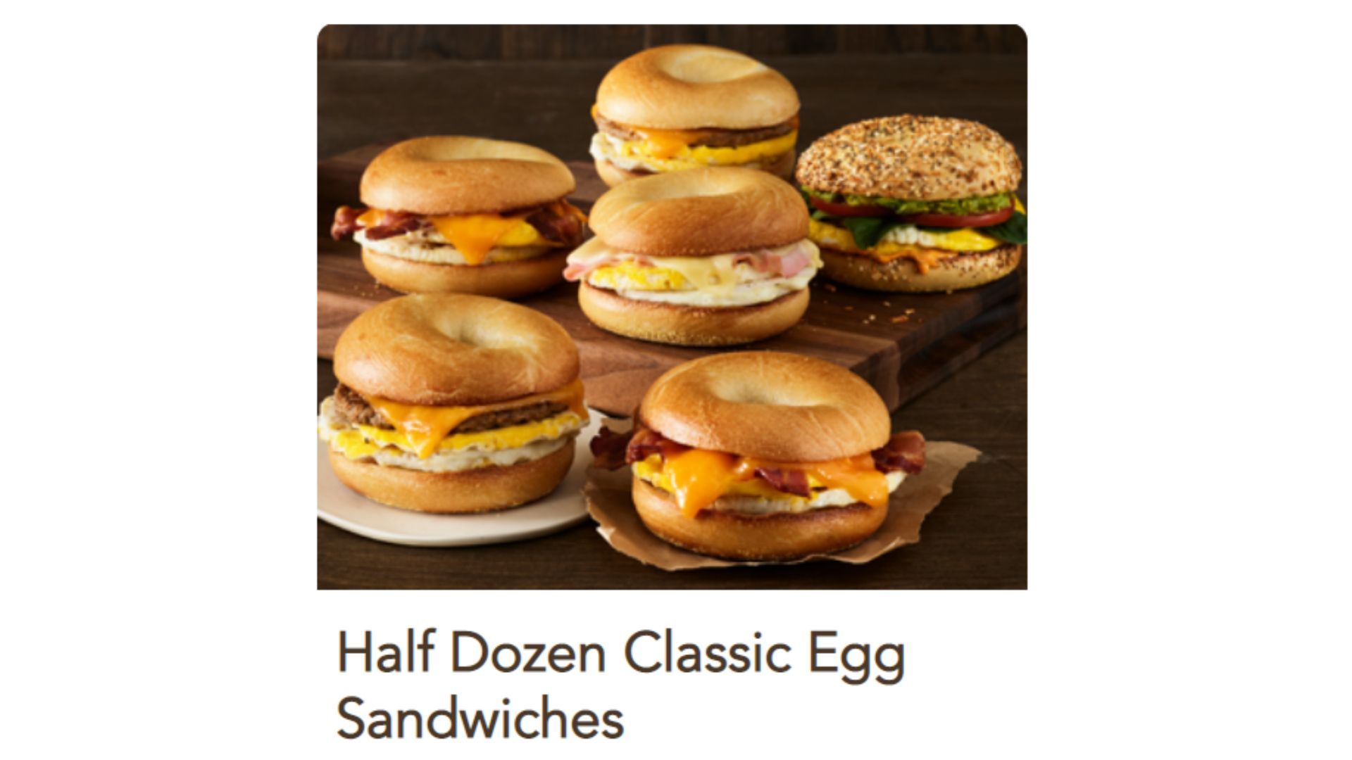 Classic Half Dozen Egg Sandwich Breakfast Box (Image via Einstein Bros Bagels)