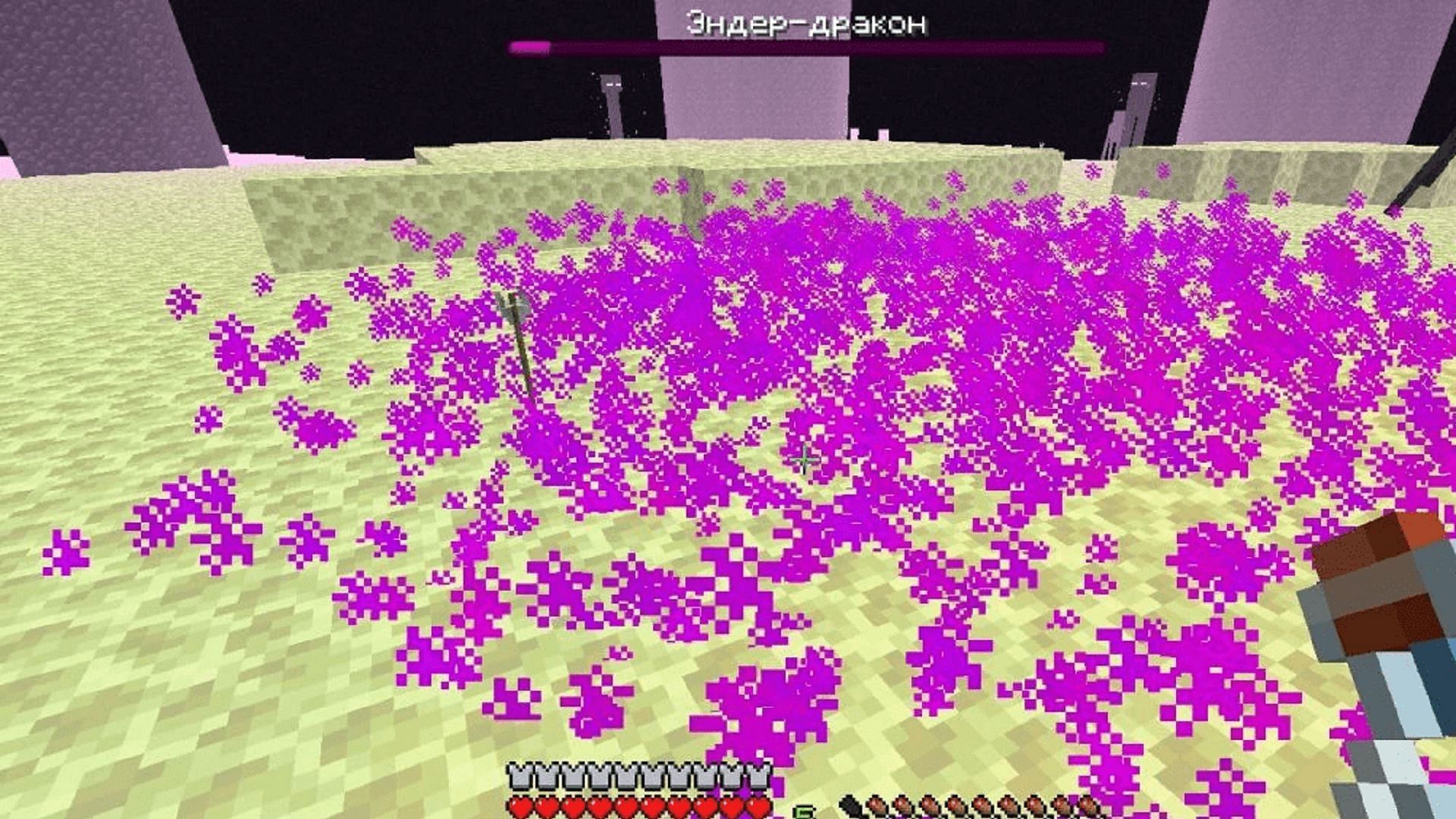 Dragon&#039;s Breath can be collected in Minecraft during the Ender Dragon fight (Image via Mojang)