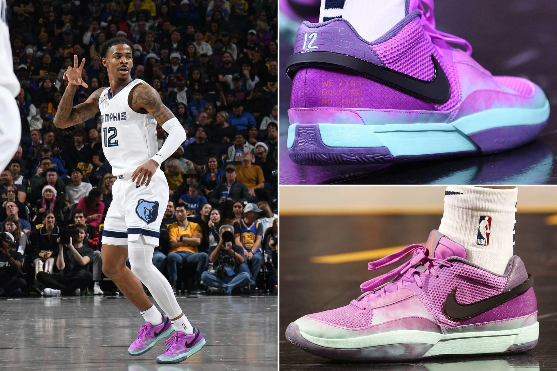 The sneakers worn by Ja Morant of the Memphis Grizzlies during the