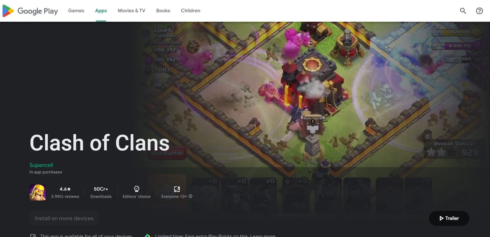 What type of game is Clash of Clans? Developer, features,