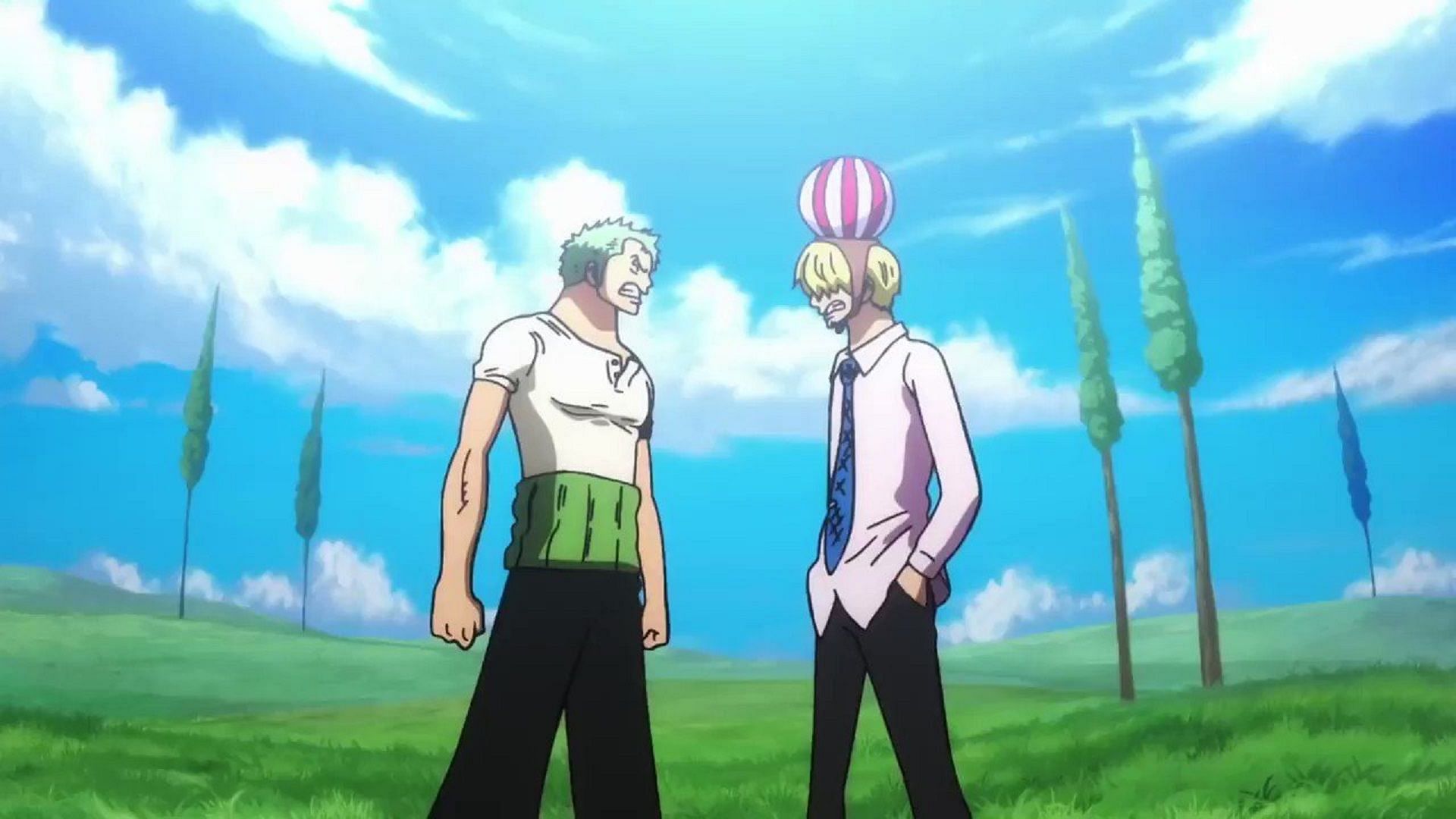 Zoro and Sanji bicker for comic relief (Image via Toei Animation, One Piece)