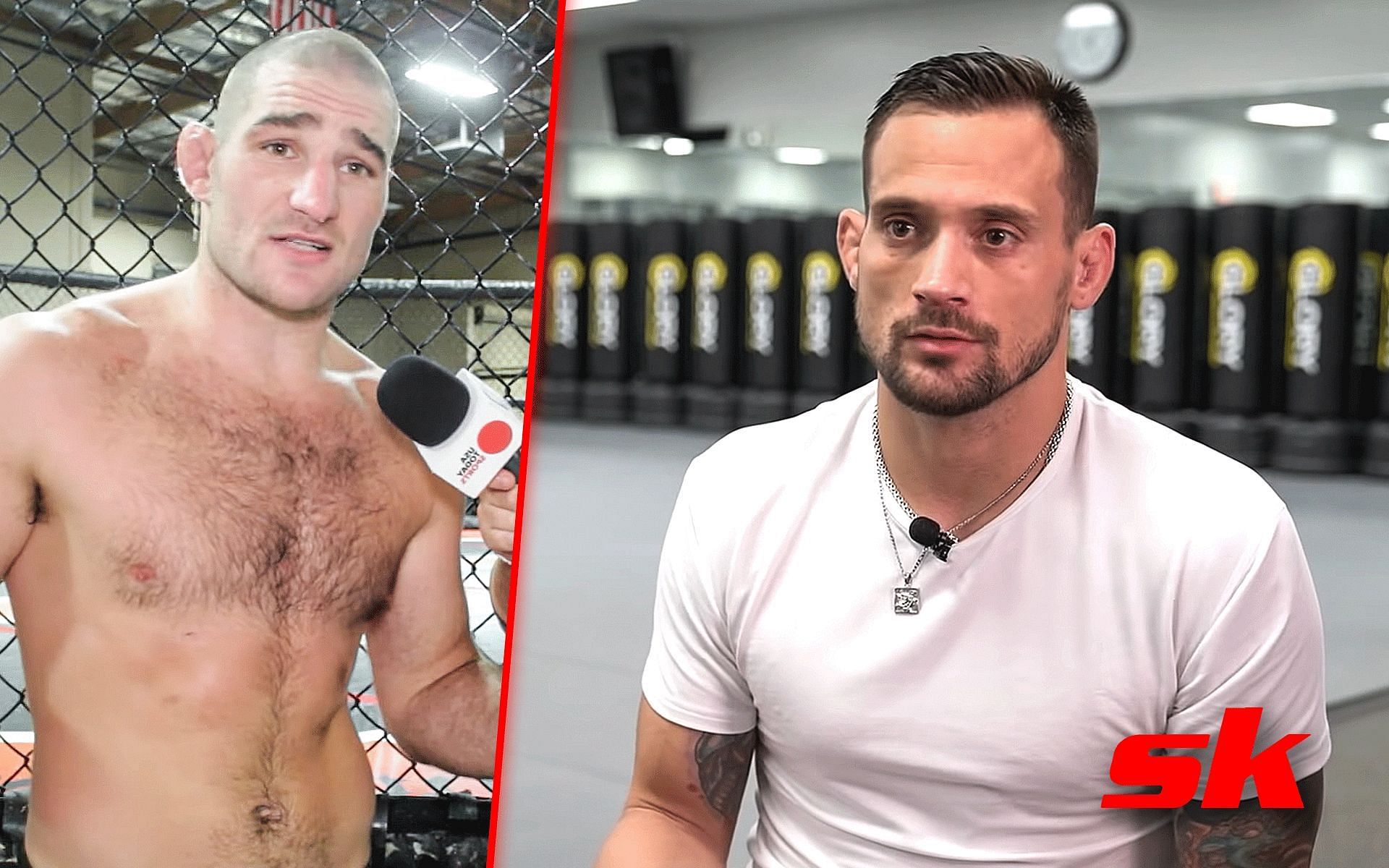 Sean Strickland (Left), James Krause (Right) [Image courtesy: @MMAJunkie and @UFC on Youtube]