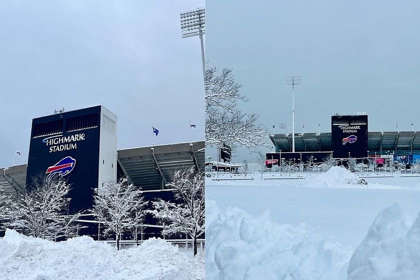 Bills' Highmark Stadium Sees Significant Snowfall Before Dolphins