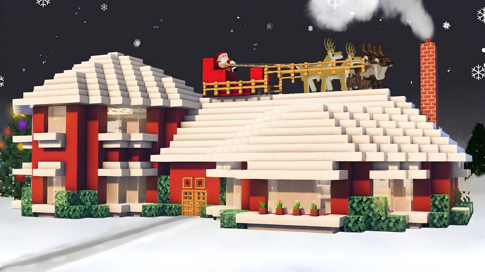 Minecraft Christmas houses are amazing during the holiday season (Image via Youtube/BlackBeltPanda)