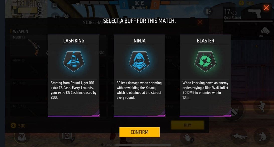 You can select one buff (Image via Garena)