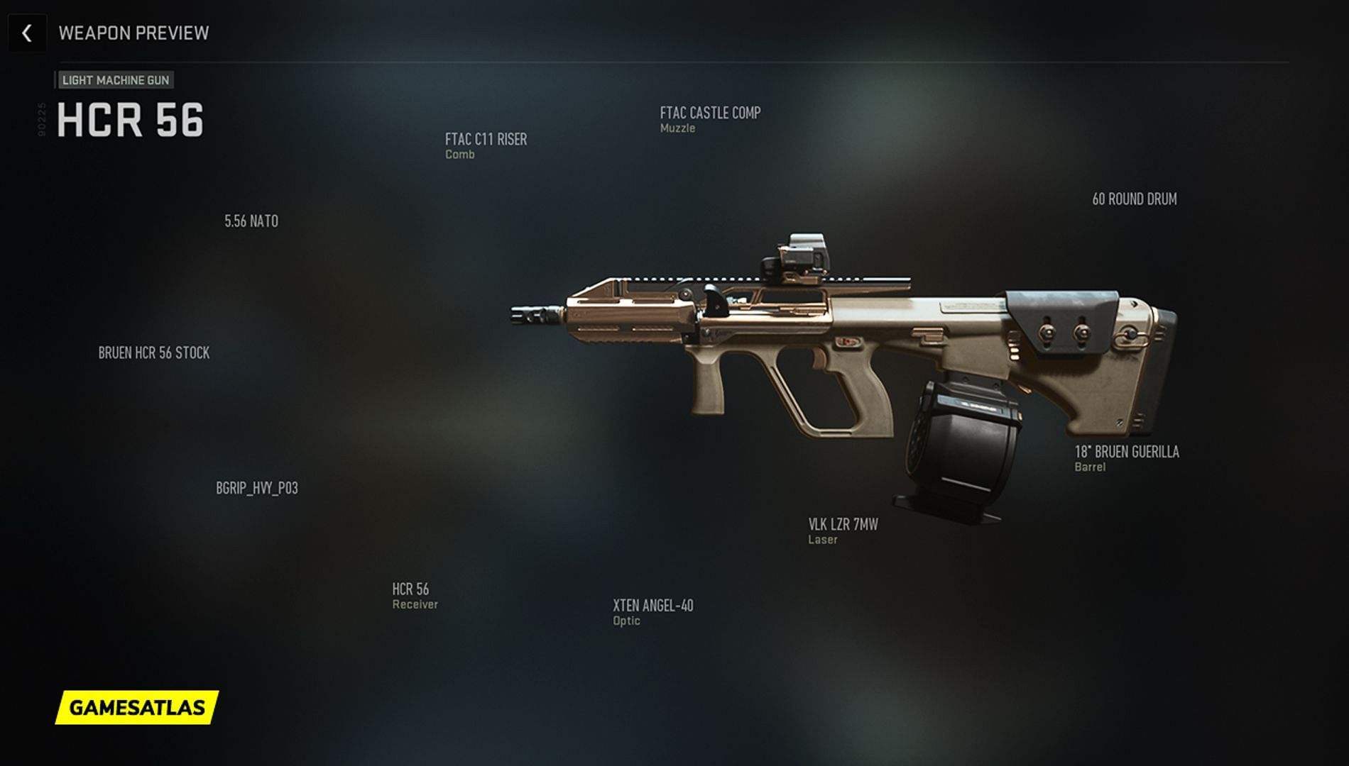 Counter Attack blueprint of HCR 56 in Modern Warfare (Image via Gamesatlas)