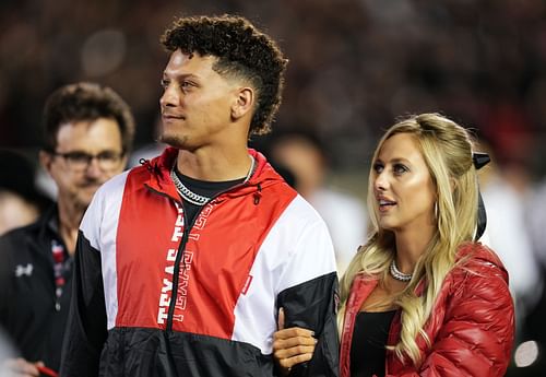 Patrick and Brittany Mahomes at the Baylor v Texas Tech game