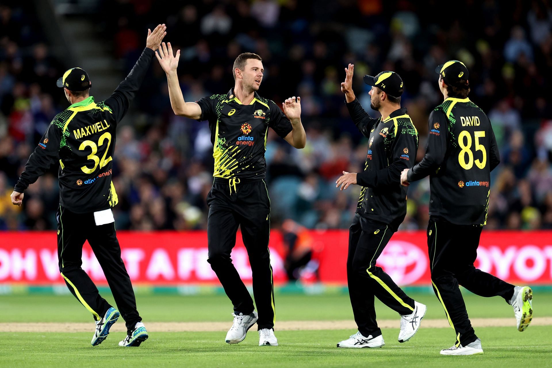 Josh Hazelwood held his nerves and bowled a superb super over to give only 5 runs. Pic: Getty Images