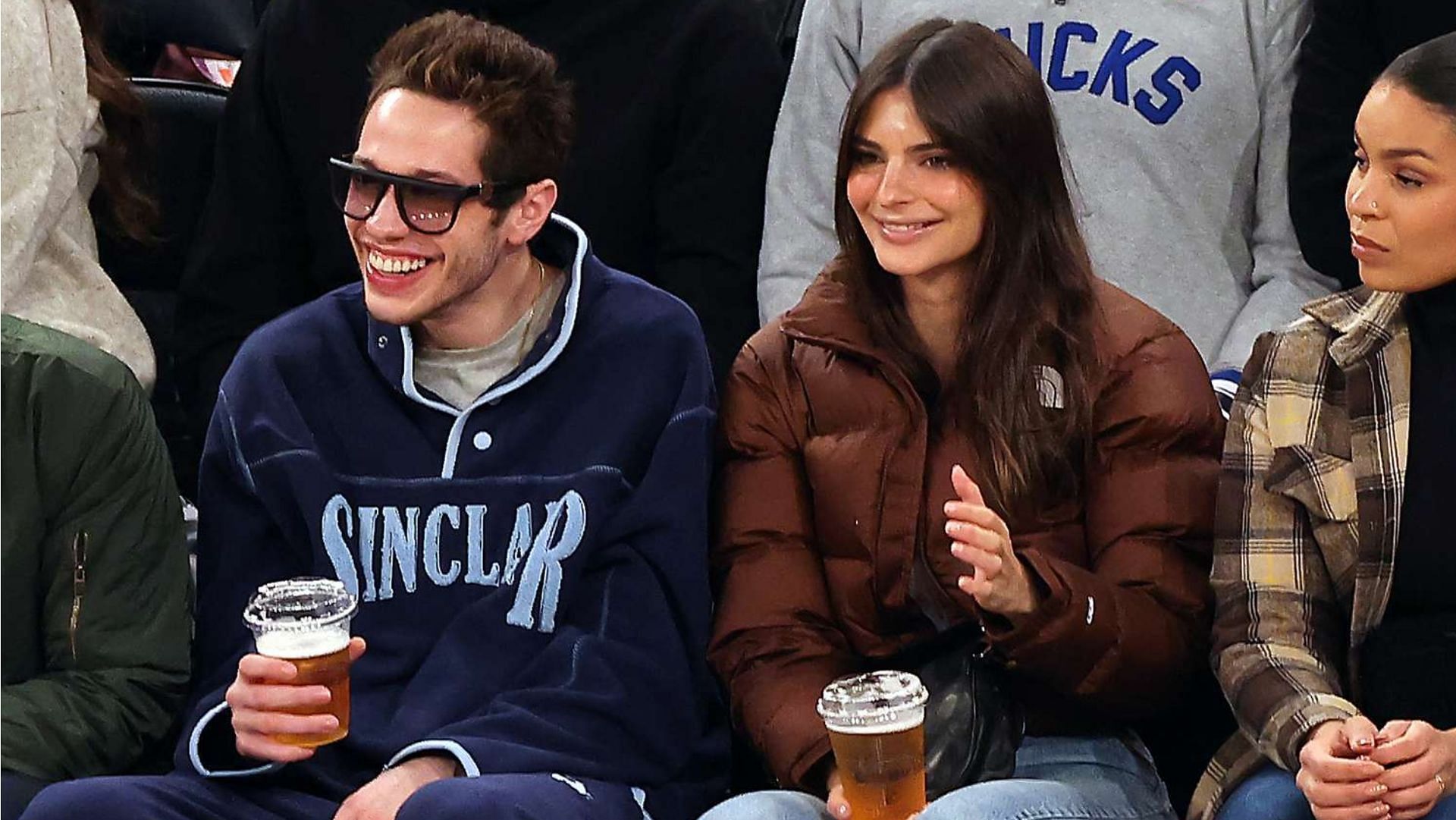 Pete Davidson and Emily Ratajkowski. (Photo via Getty Images)