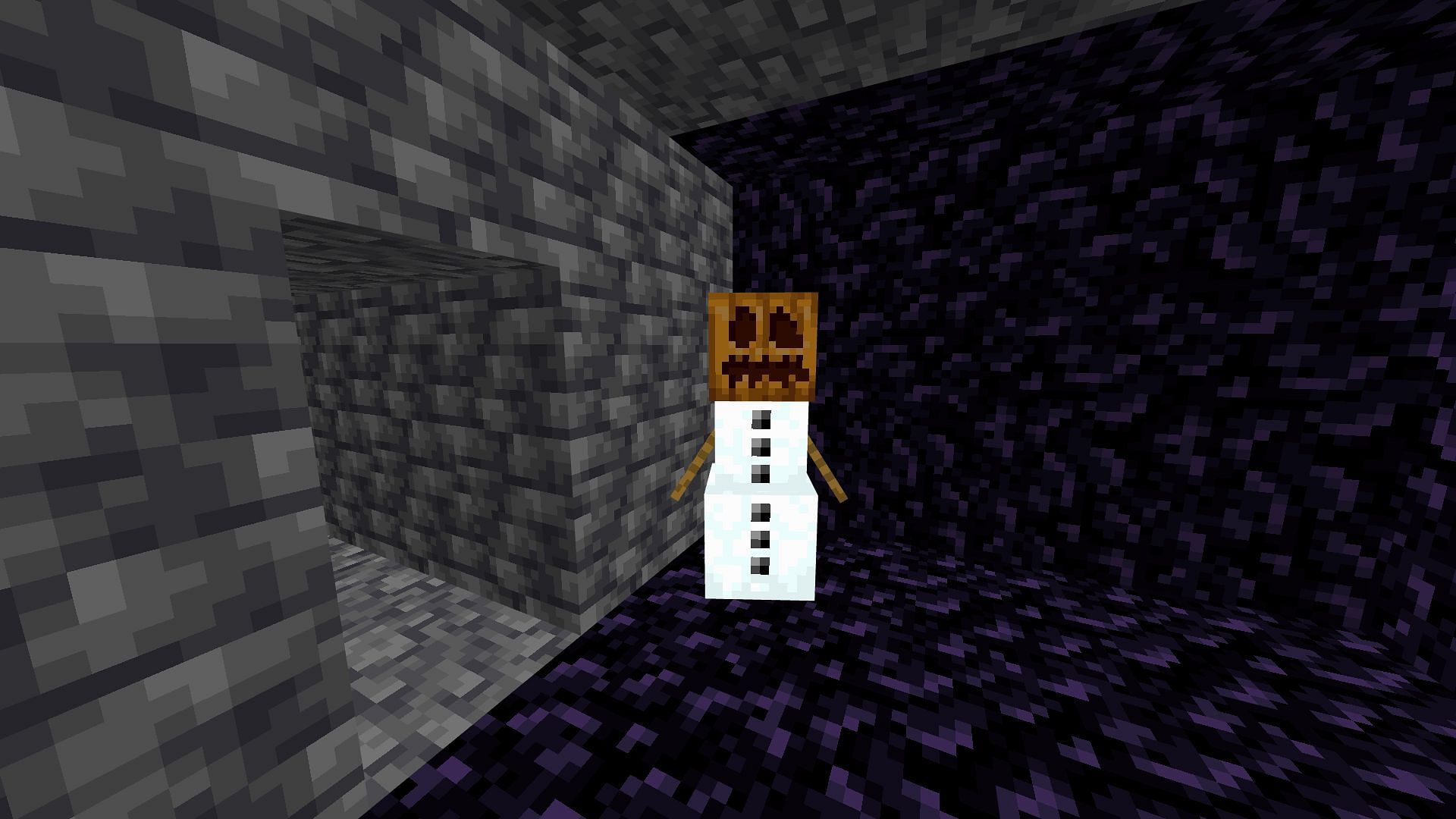Though snow golems are weak, many of them can harm the Wither in Minecraft Bedrock Edition (Image via Mojang)