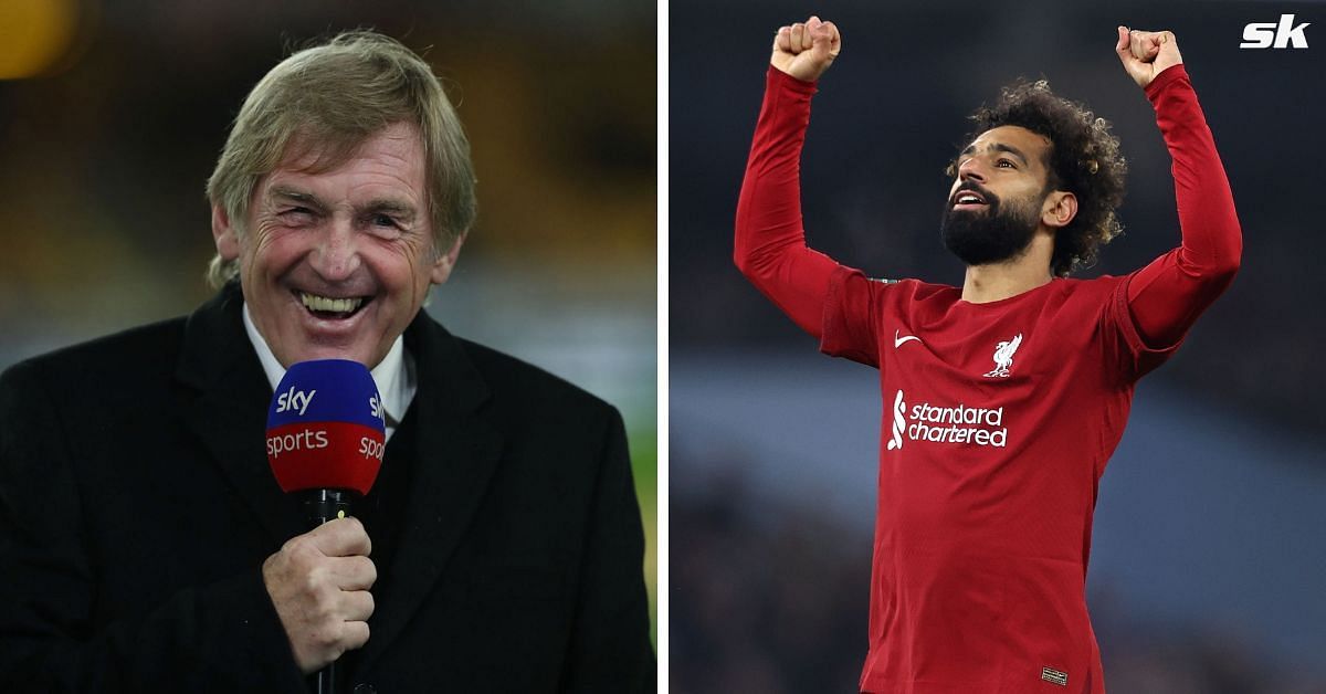 Sir Kenny Dalglish congratulates Mo Salah after achieving Liverpool record