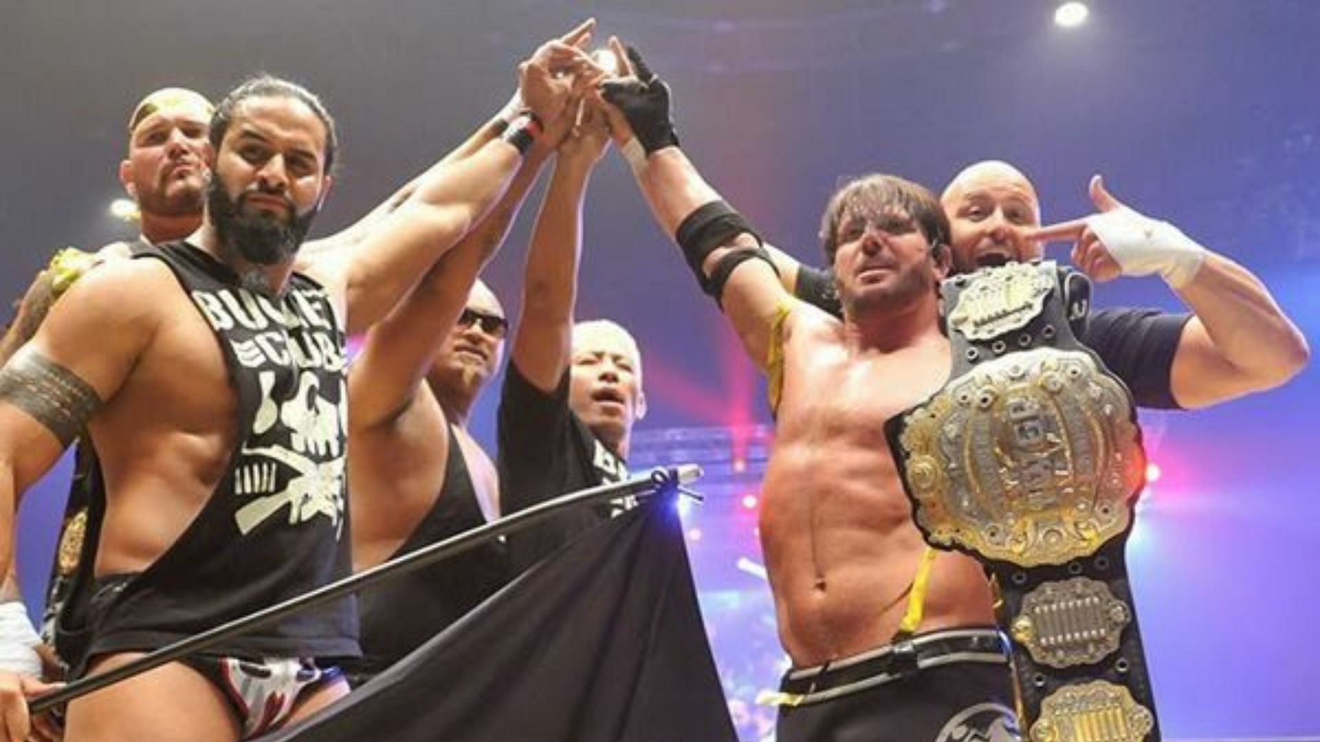 AJ Styles alongside other members of the Bullet Club