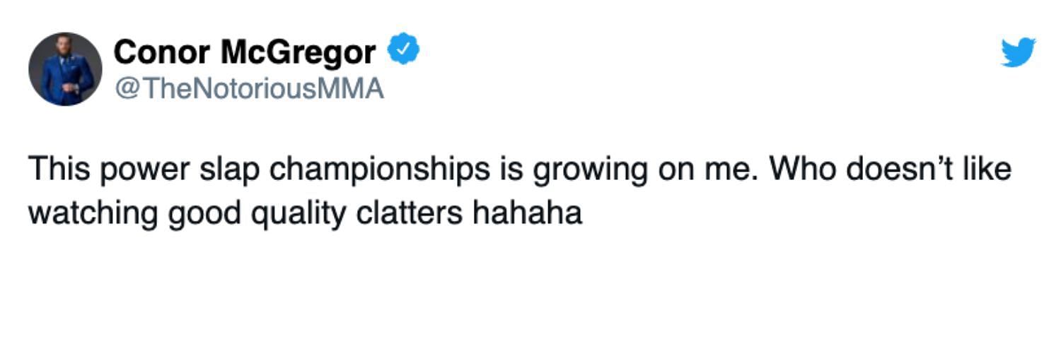 McGregor's now-deleted tweet