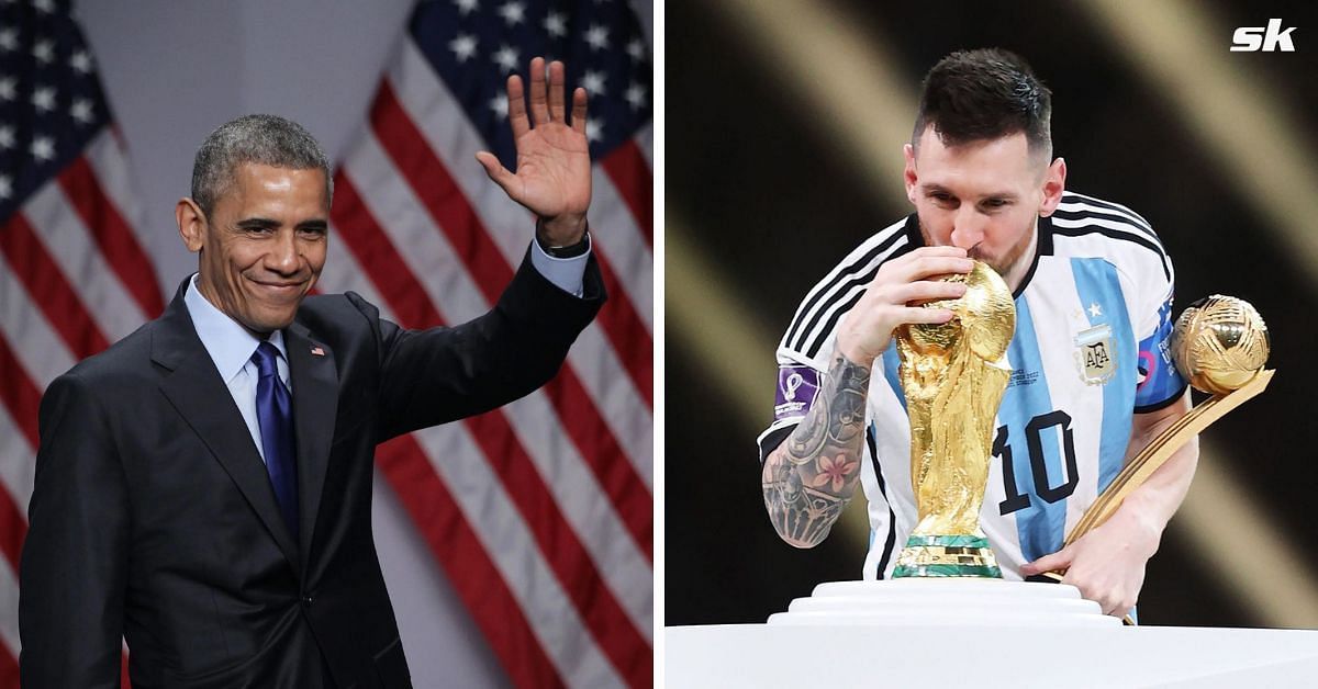 Barack Obama congratulates Lionel Messi on FIFA World Cup win