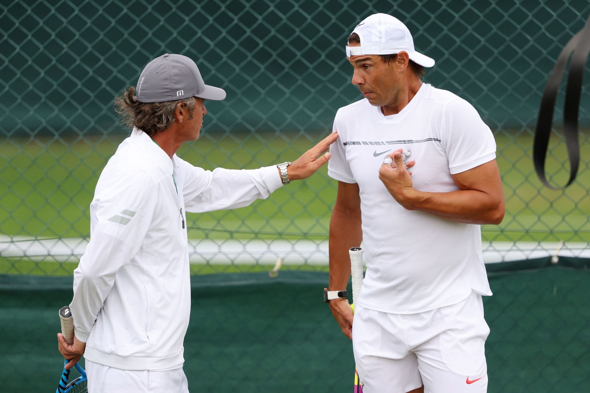 Francisco Roig [left] with Rafael Nadal at Wimbledon 2022