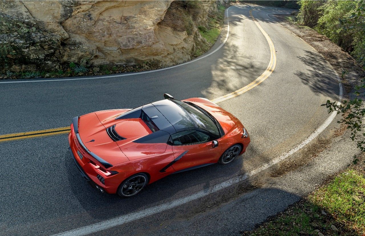 The Corvette Stingray Convertible (2020) in action (Image via Chevrolet)