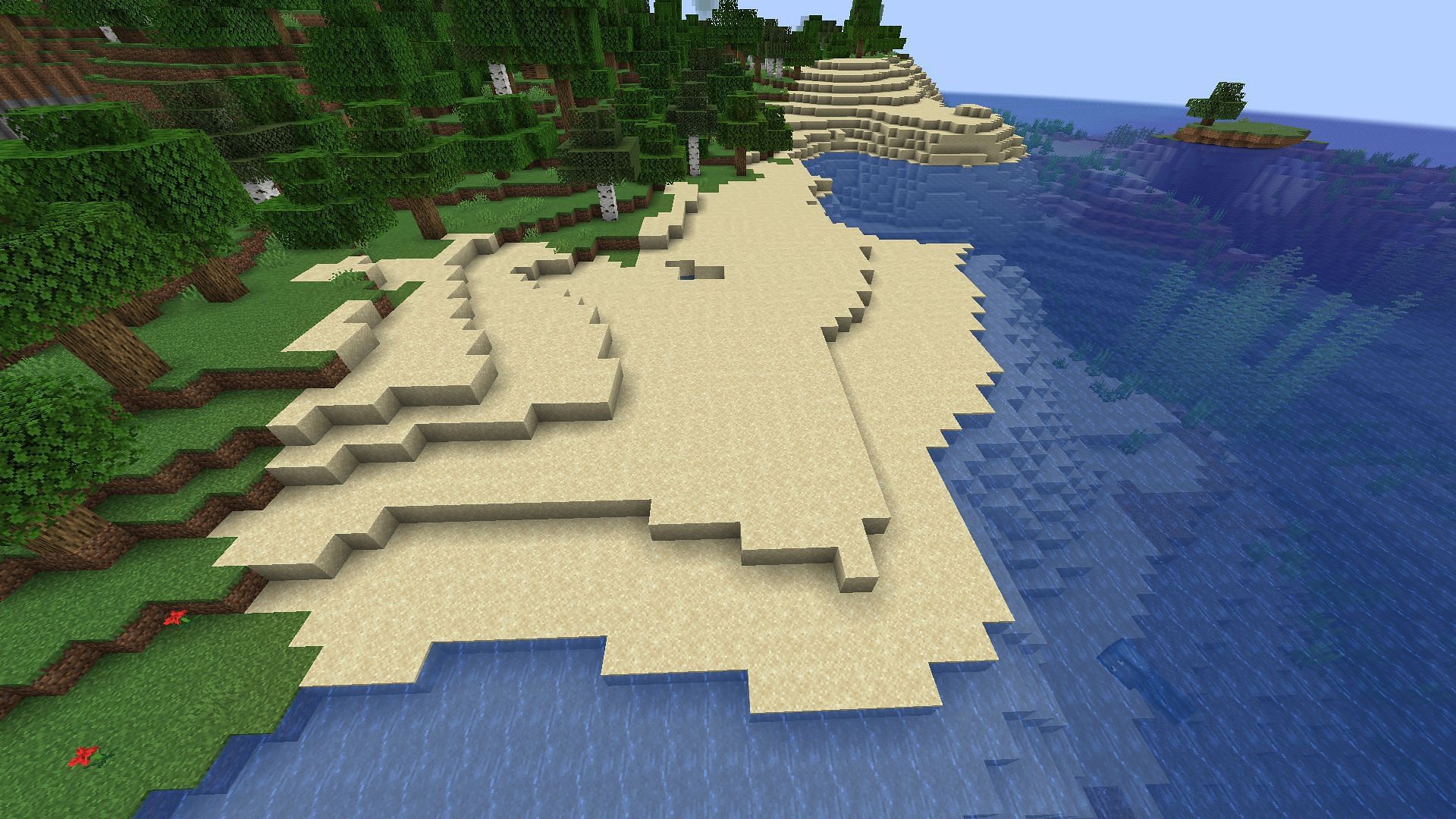 Beach biomes can also generate blocks of Raw Copper below Y level 0 in Minecraft (Image via Mojang)