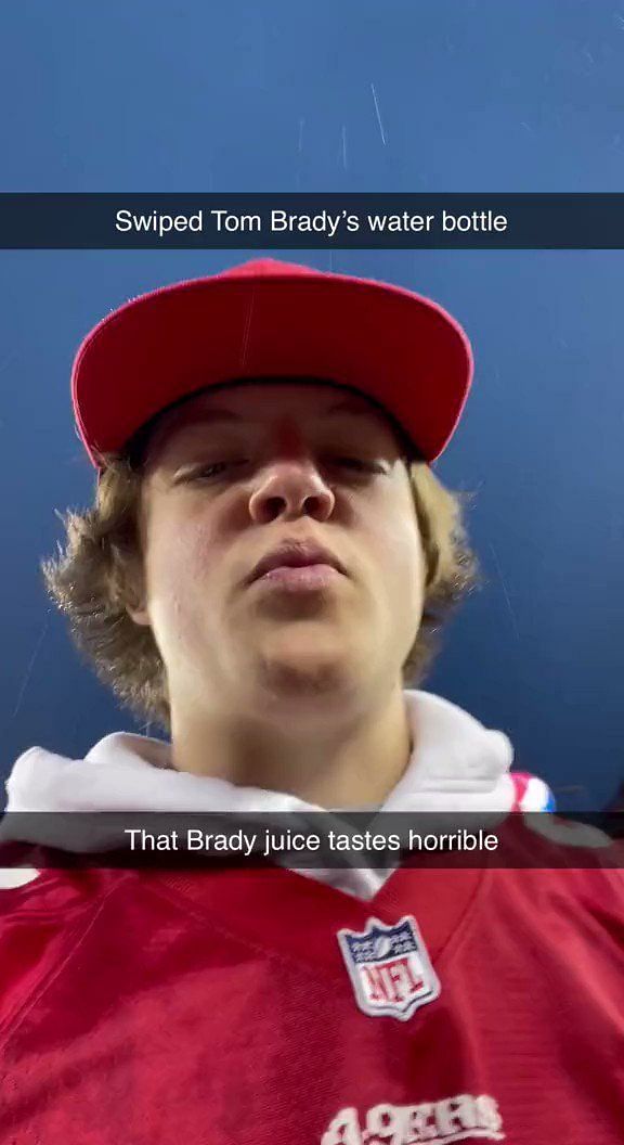 49ers Fan Was Grossed Out After Stealing Tom Brady's Water Bottle