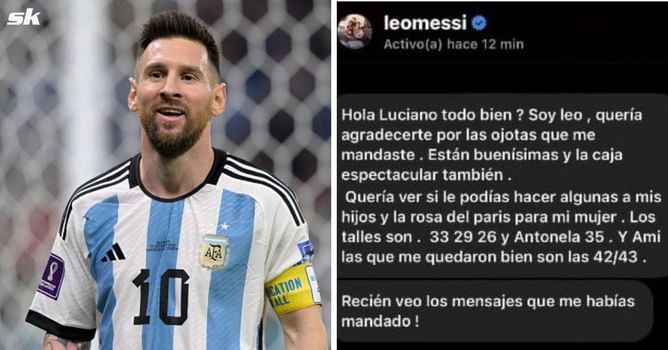 "Hi Luciano, All good?... thank u for the flip flops" - Lionel Messi sends Instagram DM to thank the person who made customized flip flops