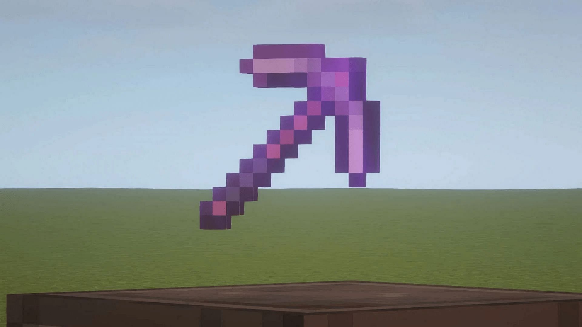 A Netherite pickaxe in Minecraft (Image via Mojang)
