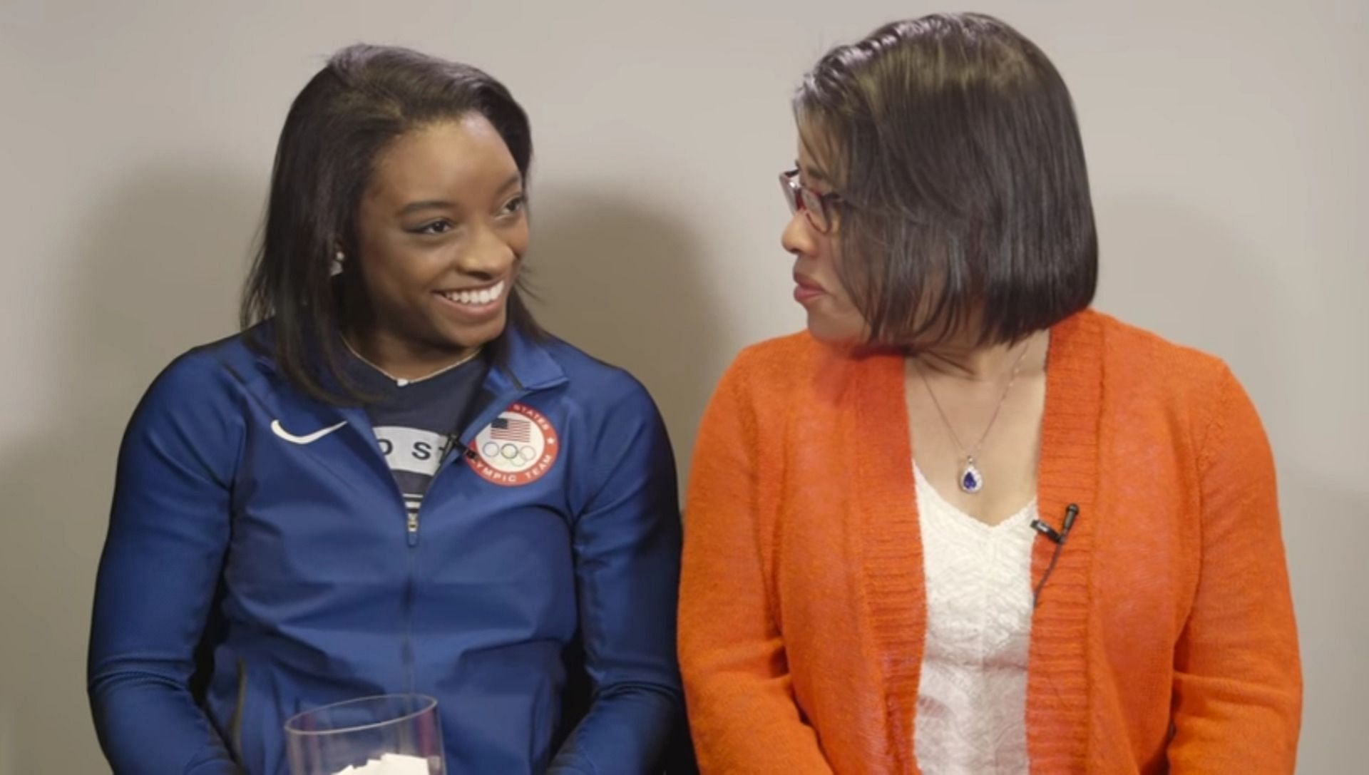 Simone Biles and Nellie Biles (Image via Teen Vogue/YouTube)