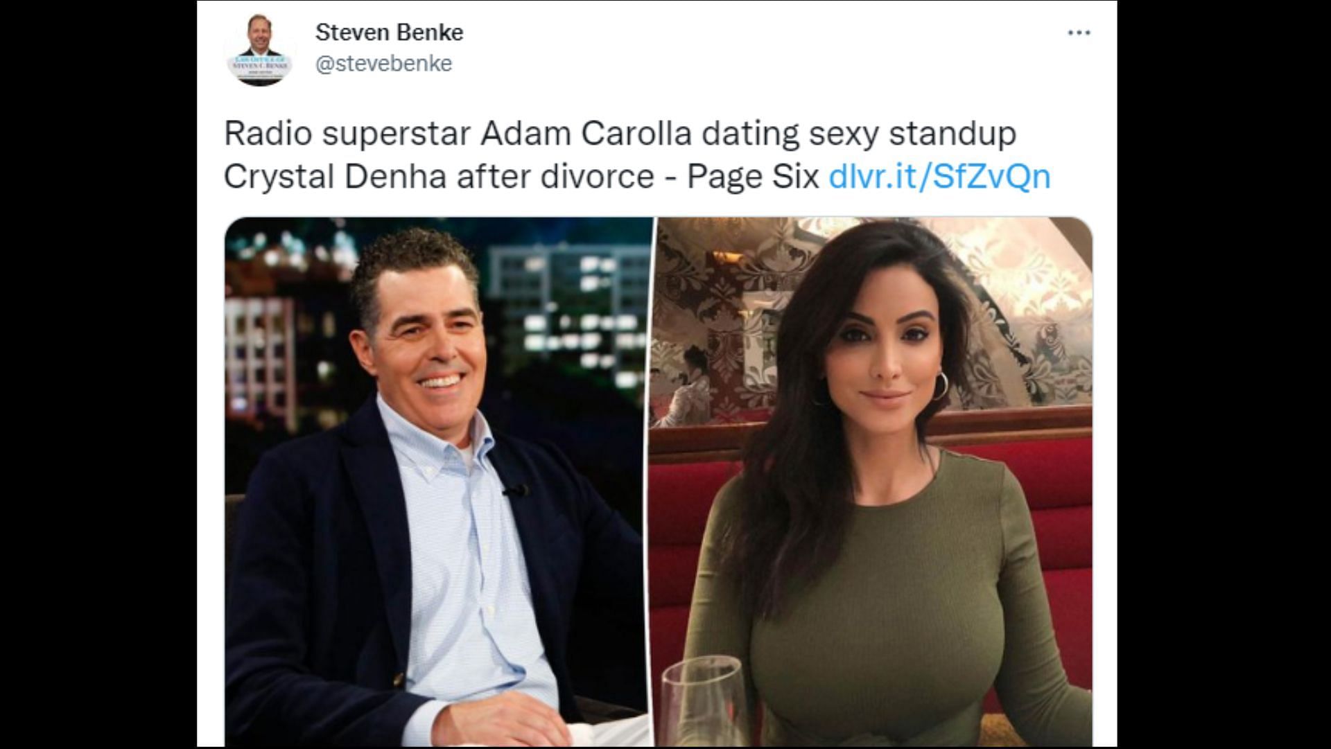 Adam Carolla and Crystal Marie Denha are reportedly seeing each other (Image via stevenbanke/Twitter)