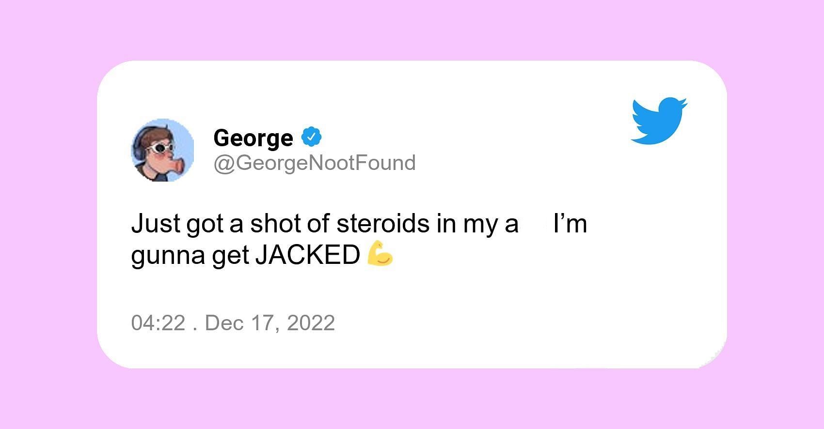 GeorgeNotFound reveals getting injected (Image via Twitter)