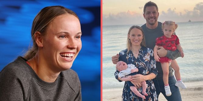 "Tall husband perks" - Caroline Wozniacki gets help from 6.9 ft husband David Lee as couple rings in festive season with well decorated Christmas tree