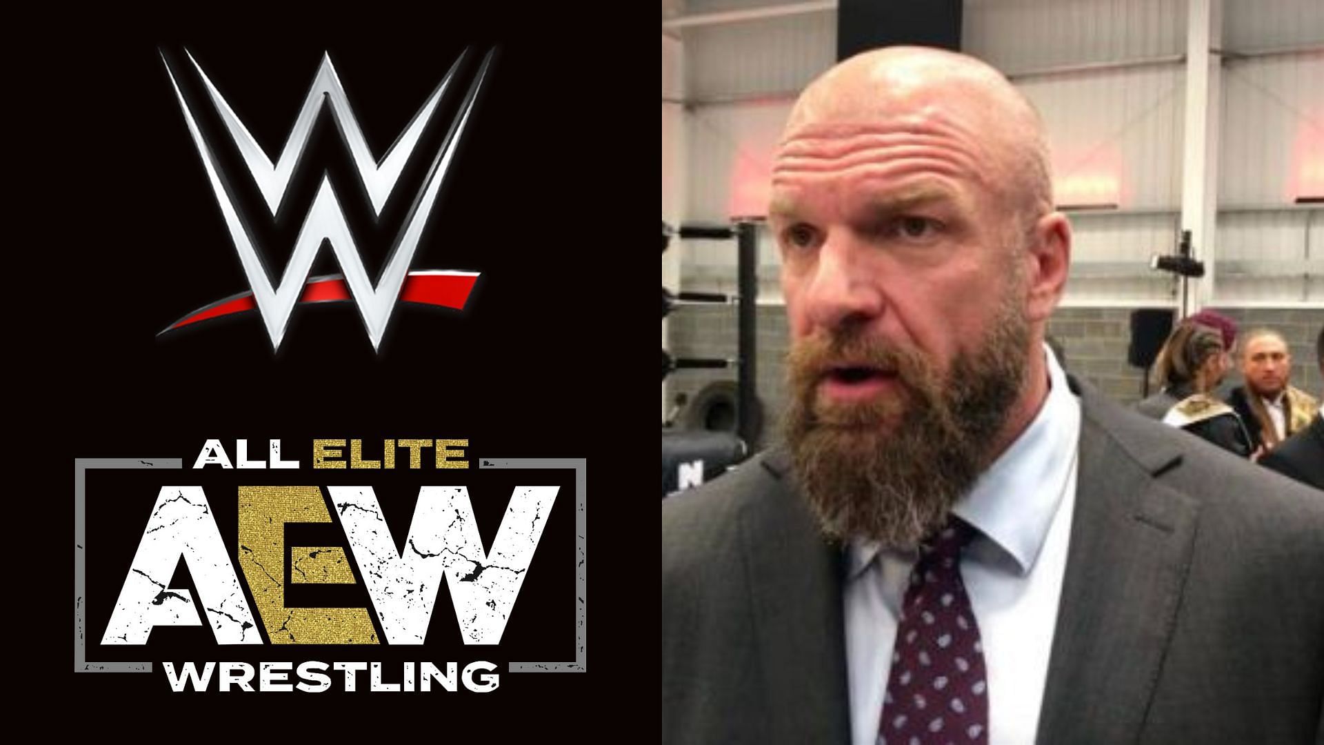 AEW &amp; WWE (left), Triple H (right)