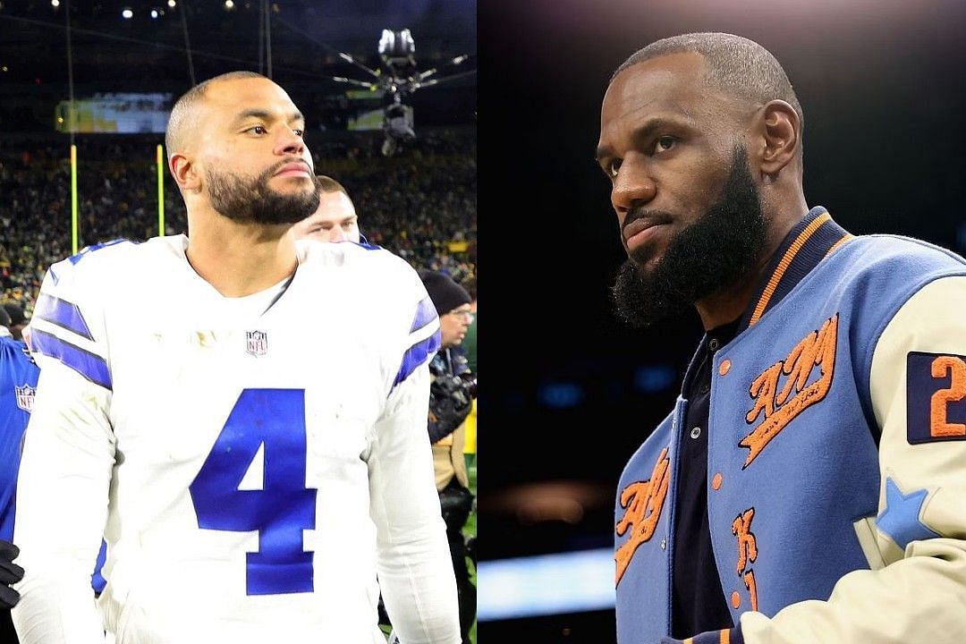 Dak Prescott, left, LeBron James, right